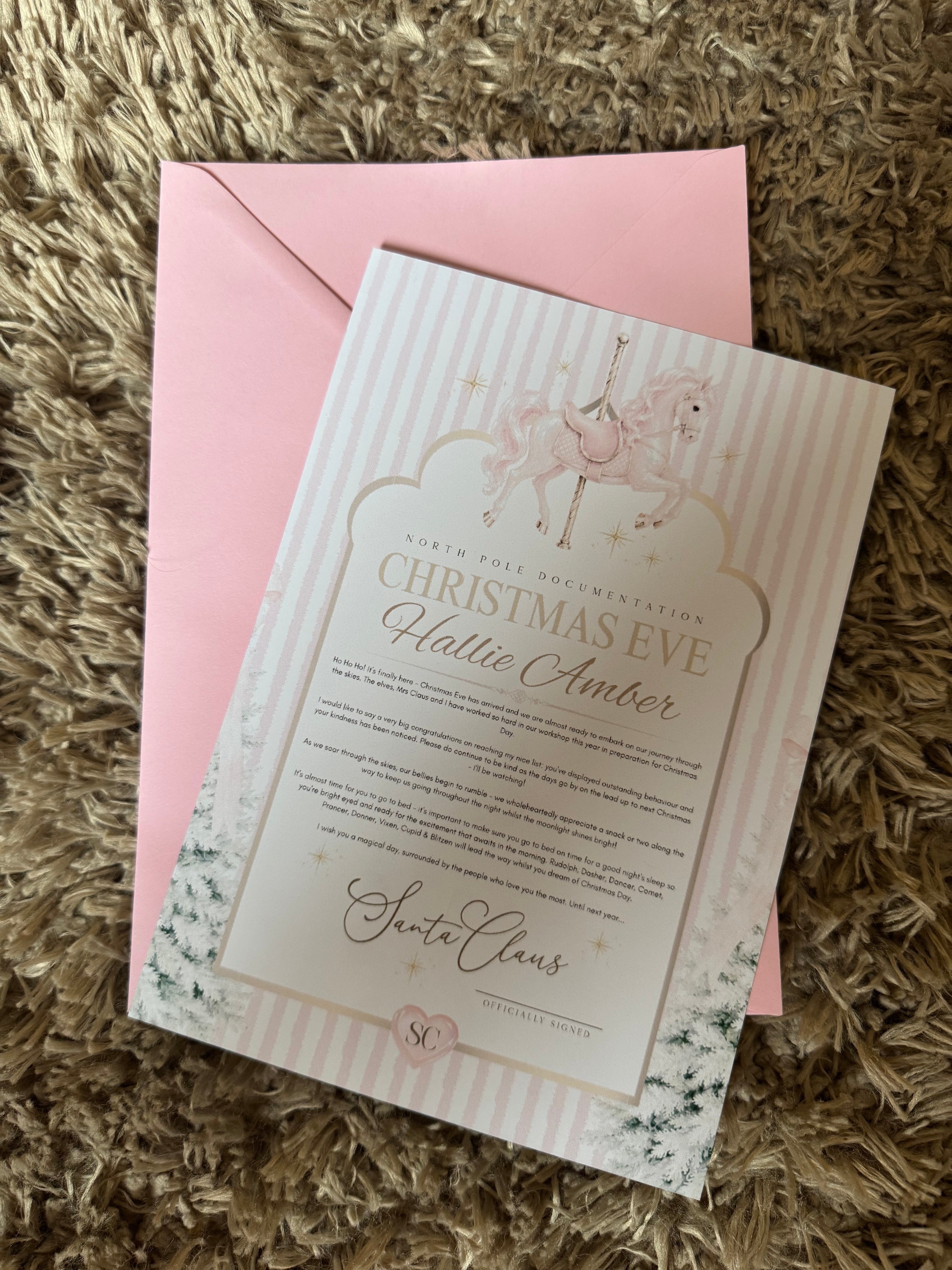 Personalised Christmas Nice List Letters Girls
