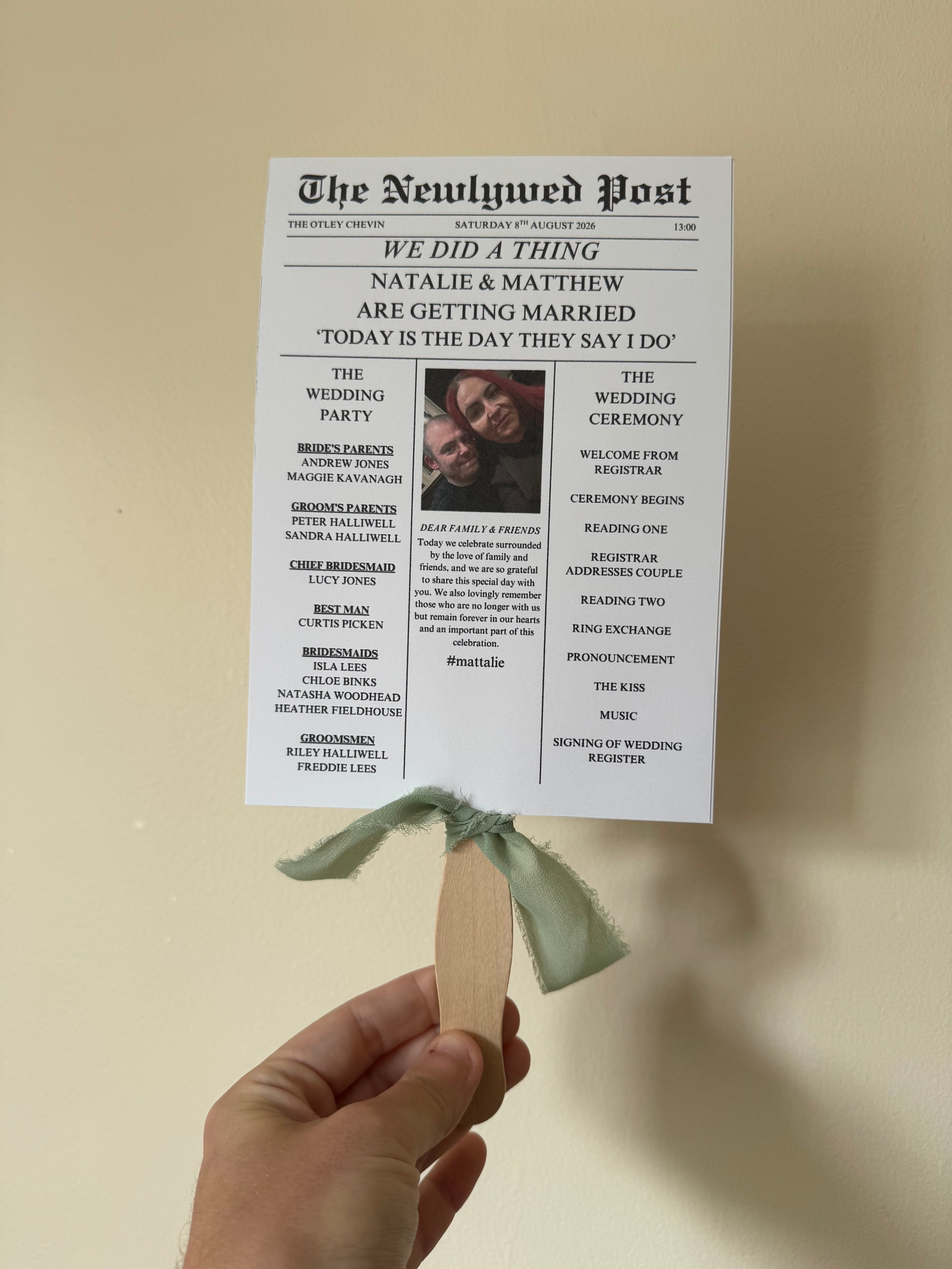 Personalised Newspaper Fans