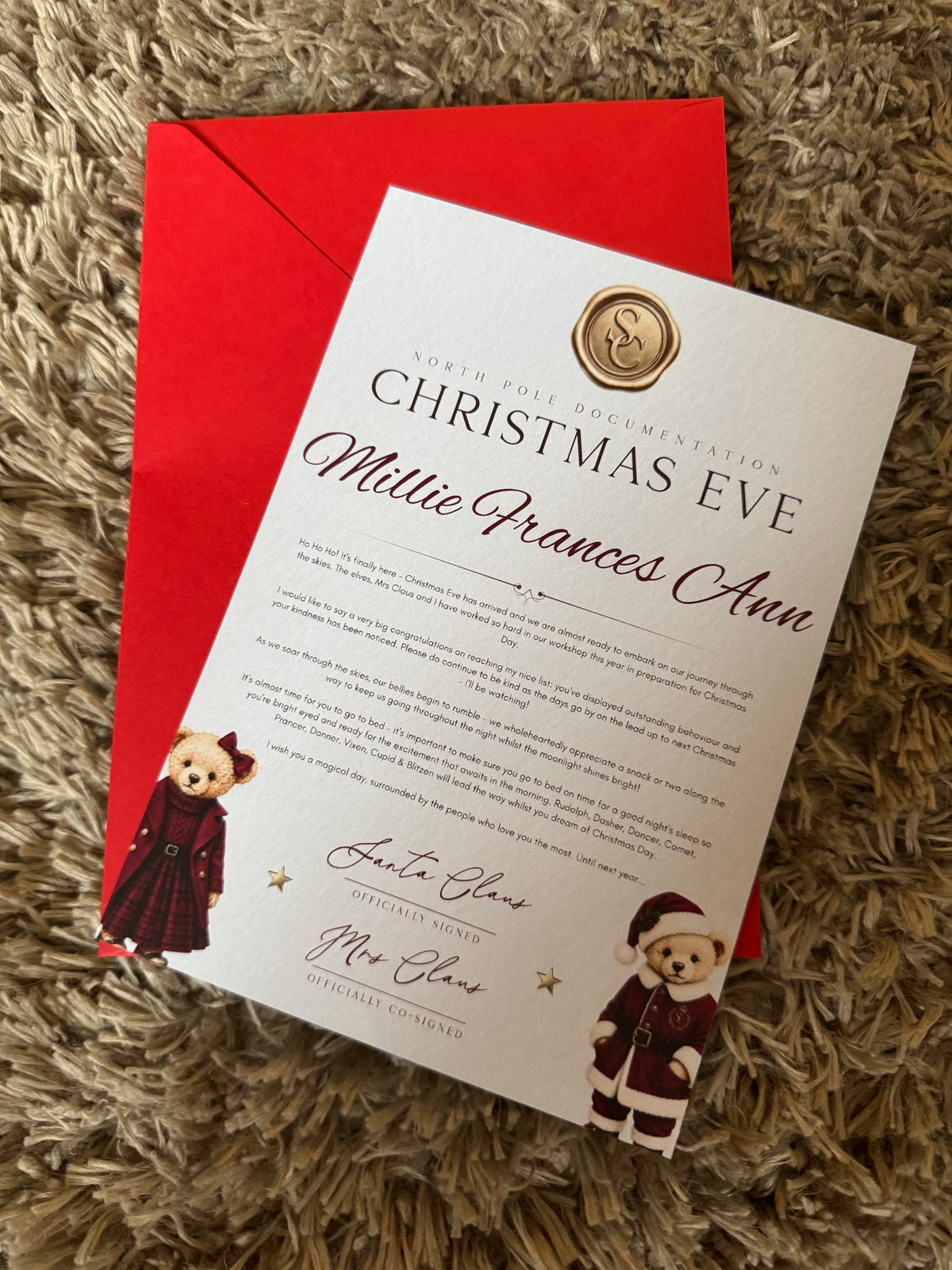 Personalised Christmas Nice List Letters Girls