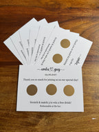 Personalised Scratch Off Cards Drink Prize