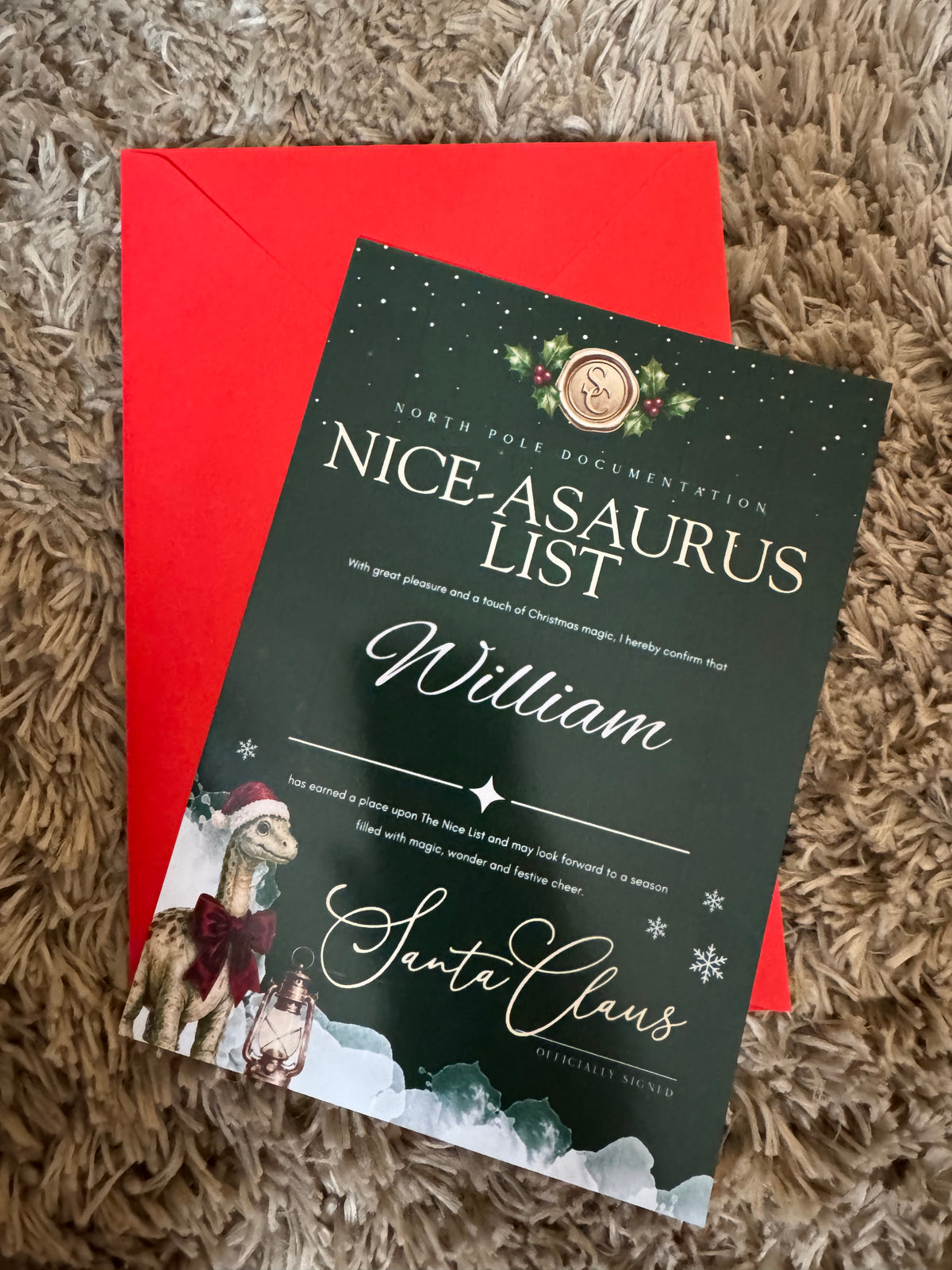Personalised Christmas Nice List Letters Boys