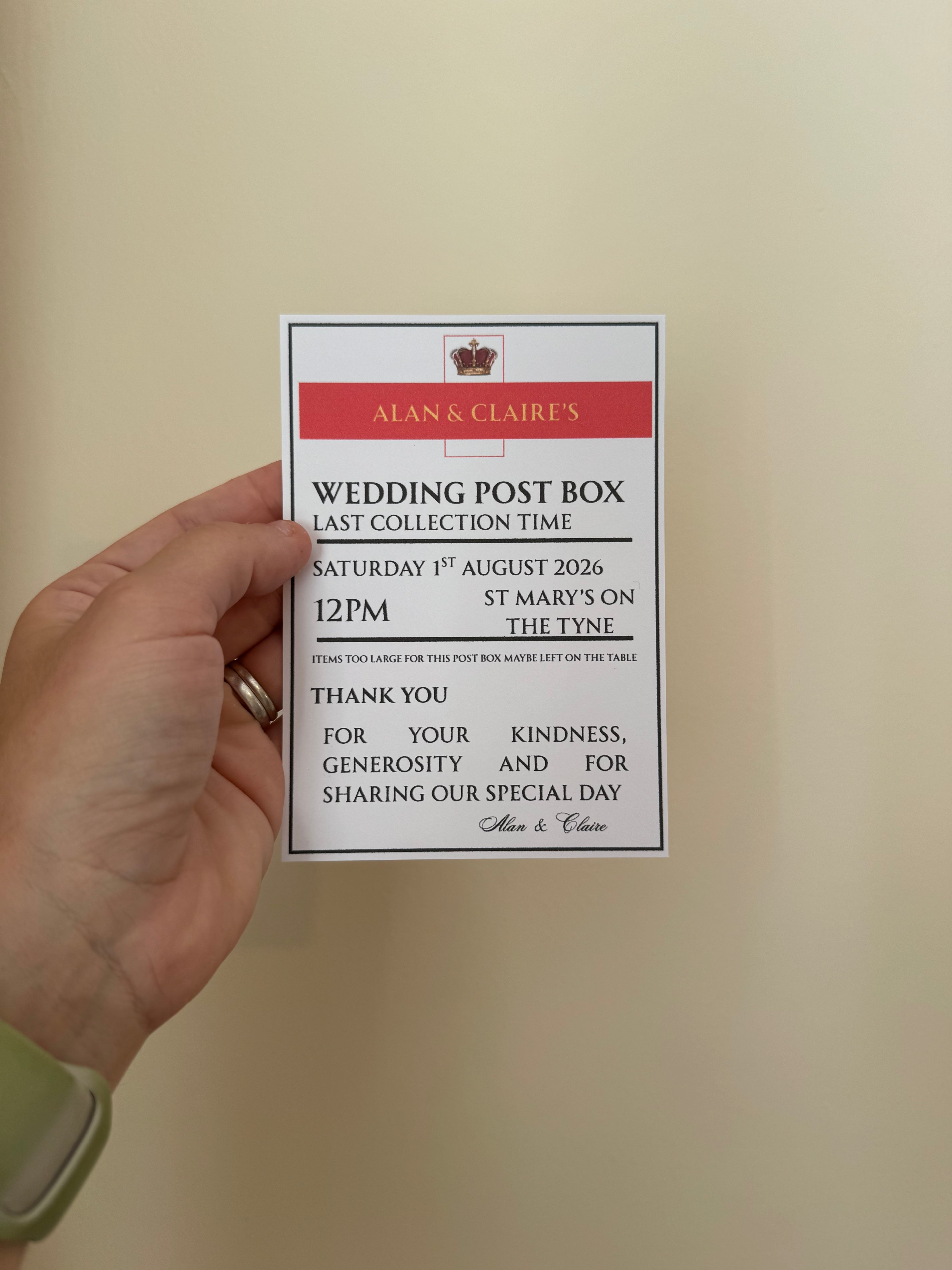 Personalised Post Box Card