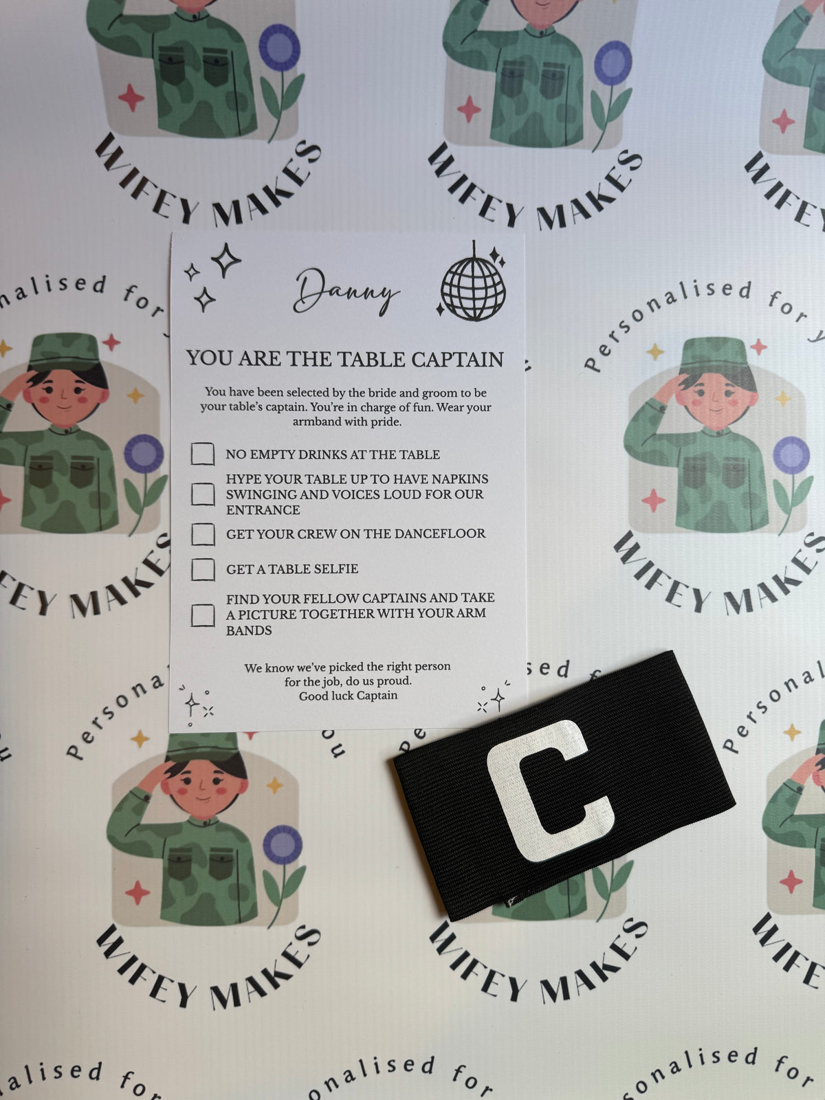 Personalised Table Captain Card For Weddings Various Designs