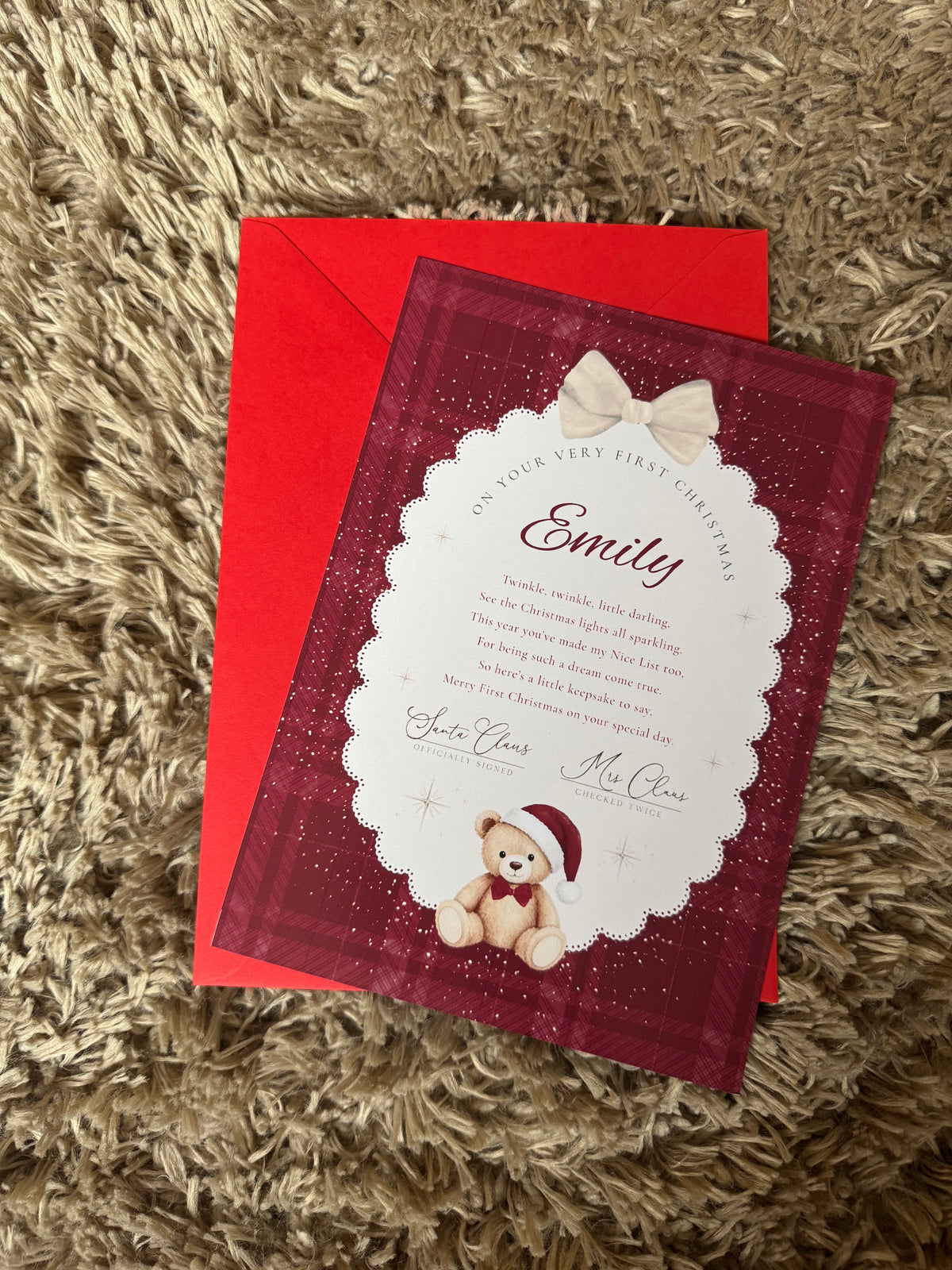 Personalised My Very First Christmas Letter Certificate