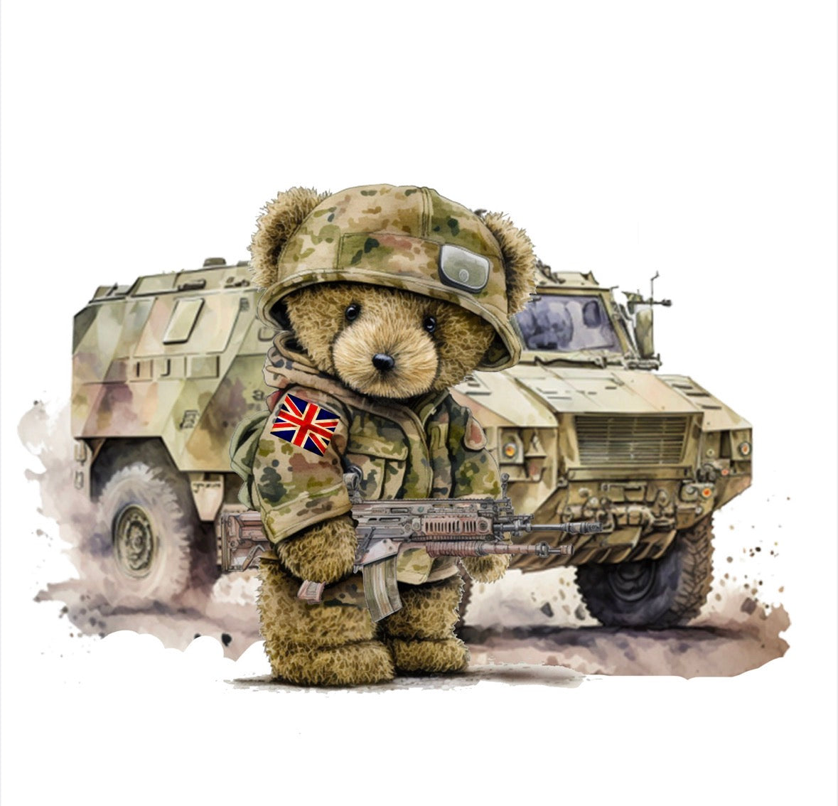 Personalised Army Teddy T Shirt