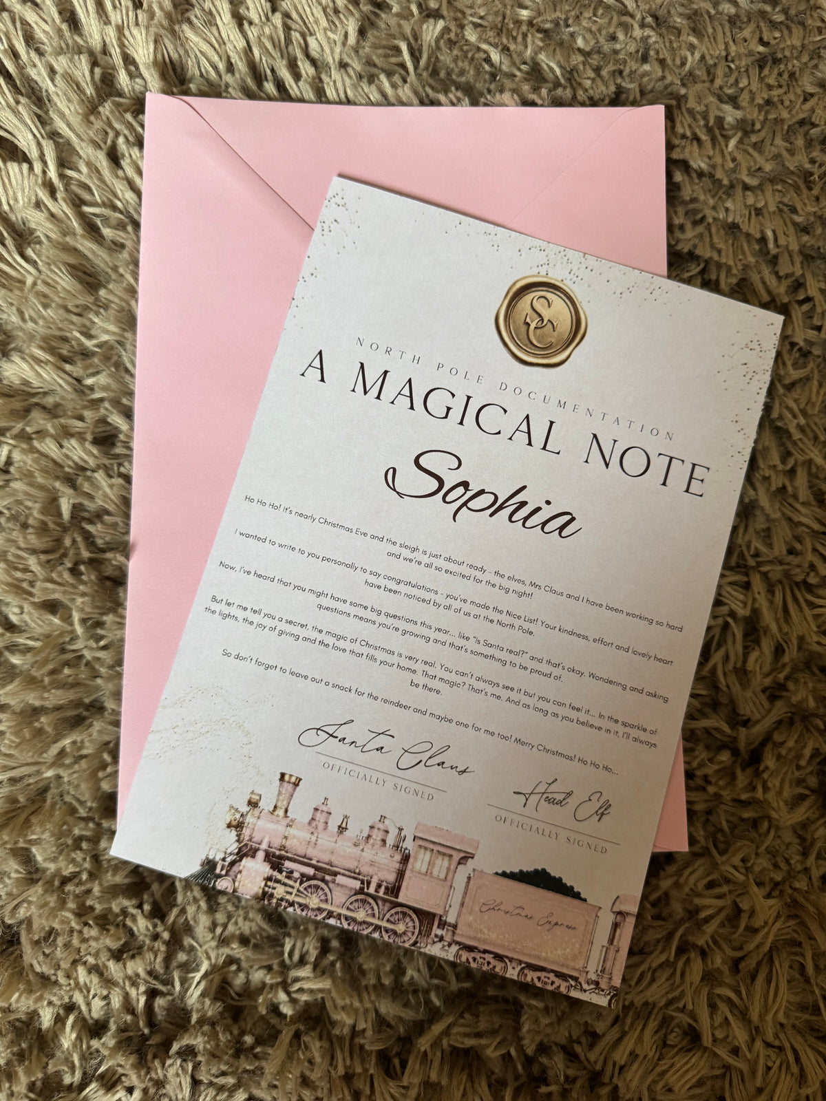 Personalised Christmas Nice List Letters Girls