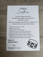 Personalised Table Captain Card For Weddings Various Designs