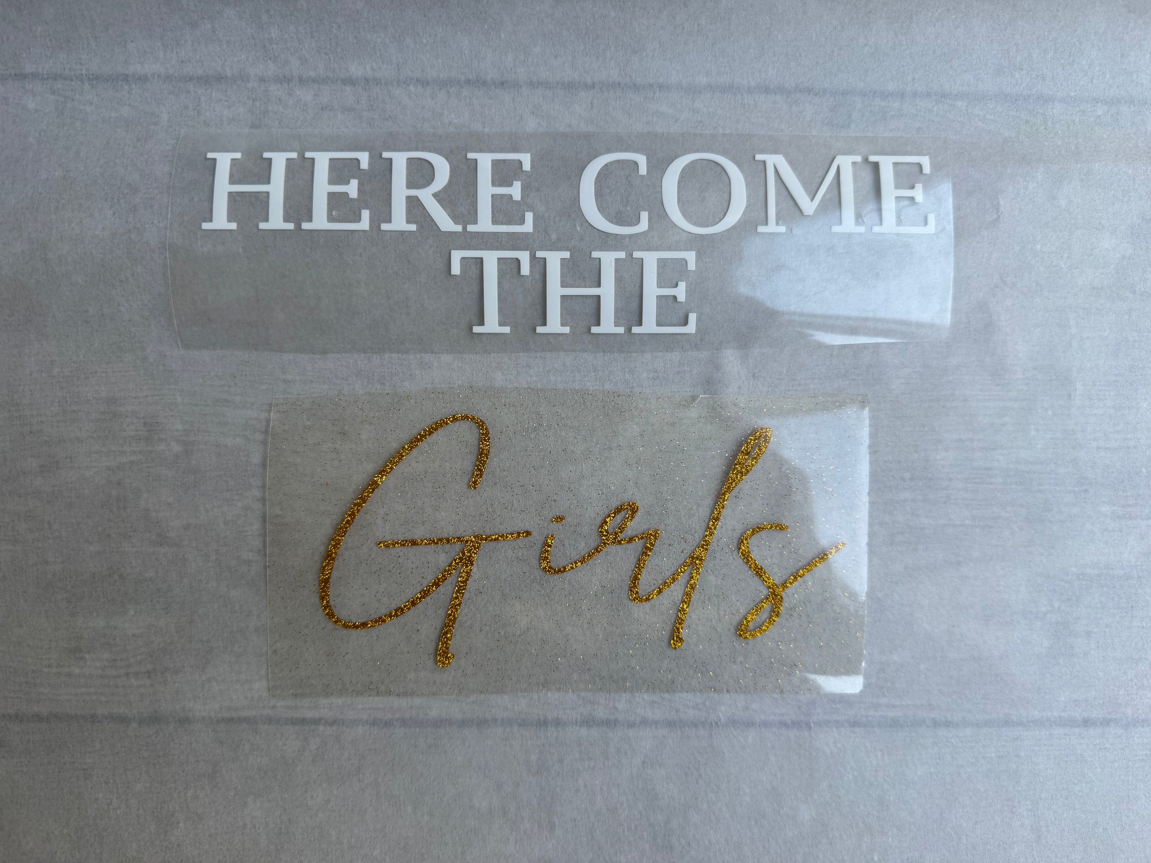Iron On Vinyl for Hen Party Tops Here Come The