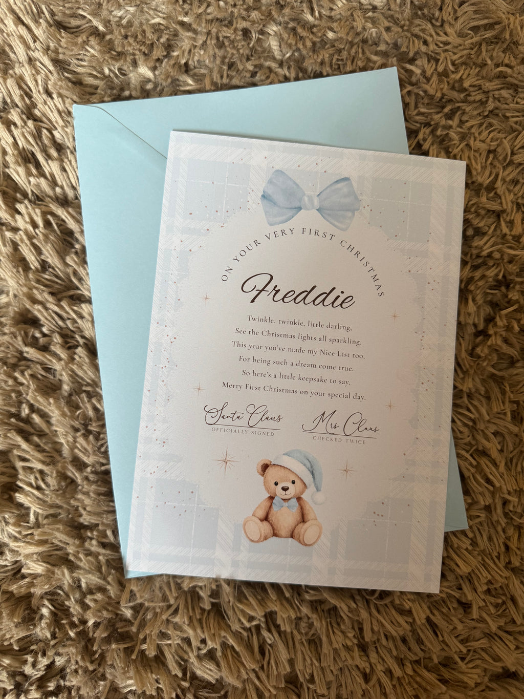 Personalised My Very First Christmas Letter Certificate