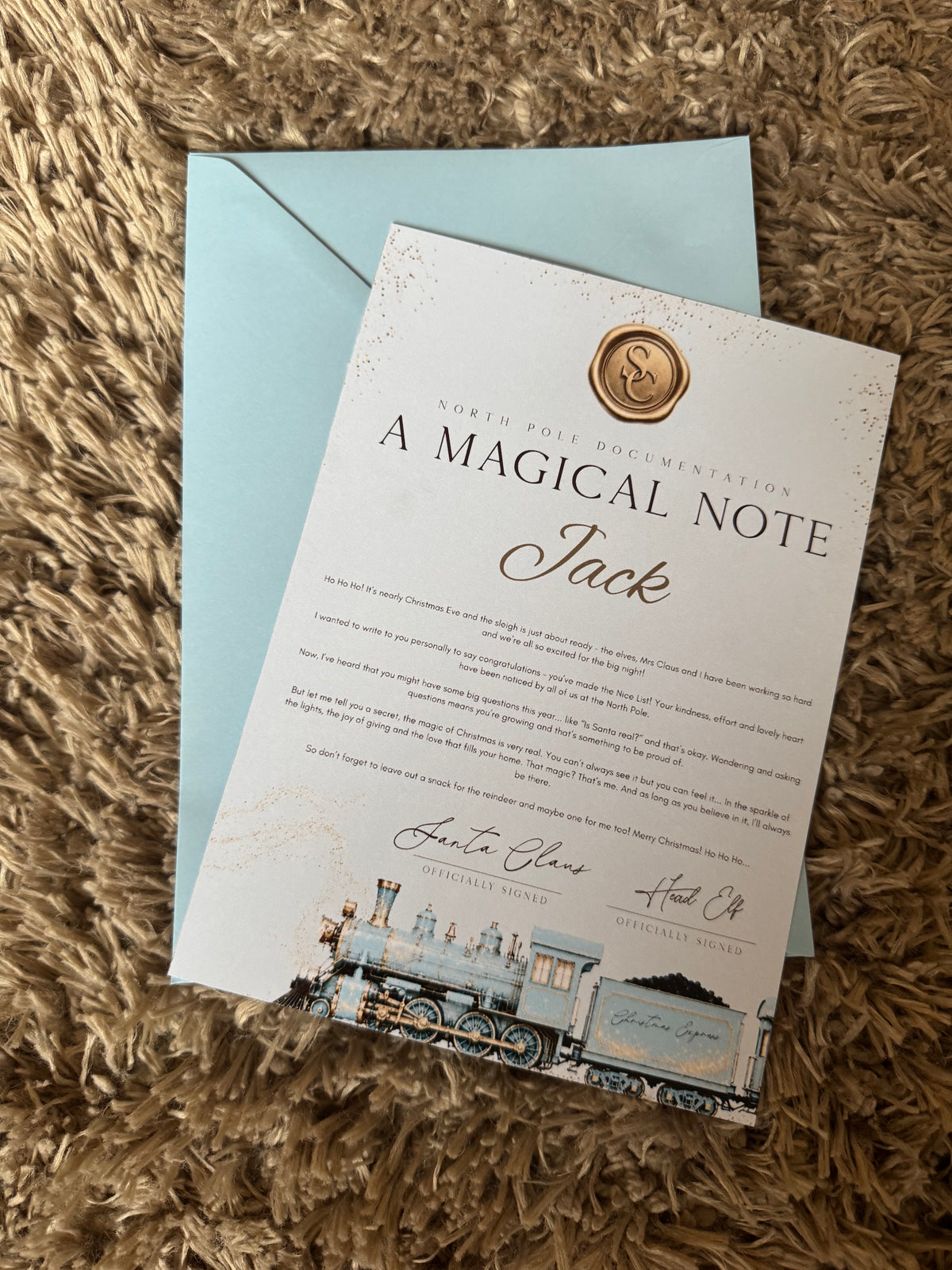 Personalised Christmas Nice List Letters Boys