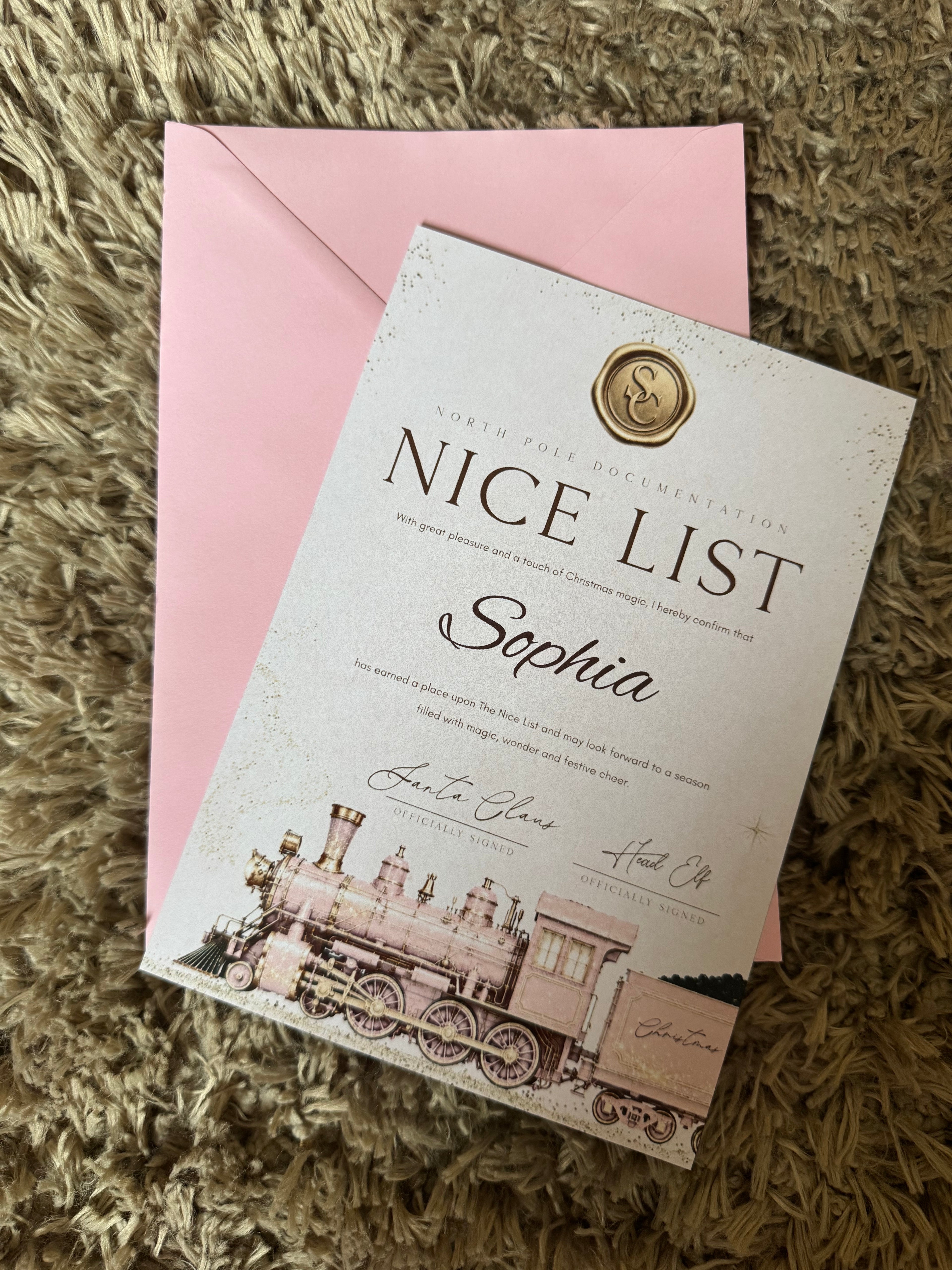 Personalised Christmas Nice List Letters Girls