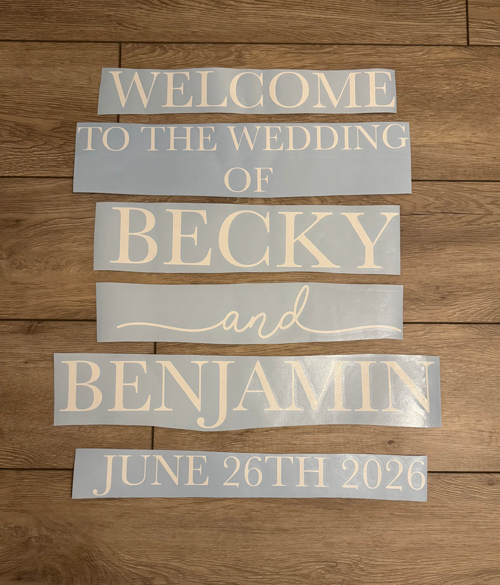 Welcome To The Wedding Of Welcome Sign