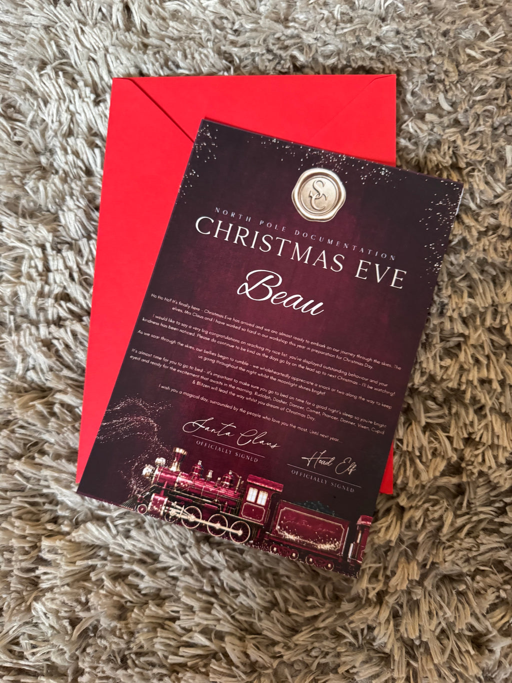 Personalised Christmas Nice List Letters Boys
