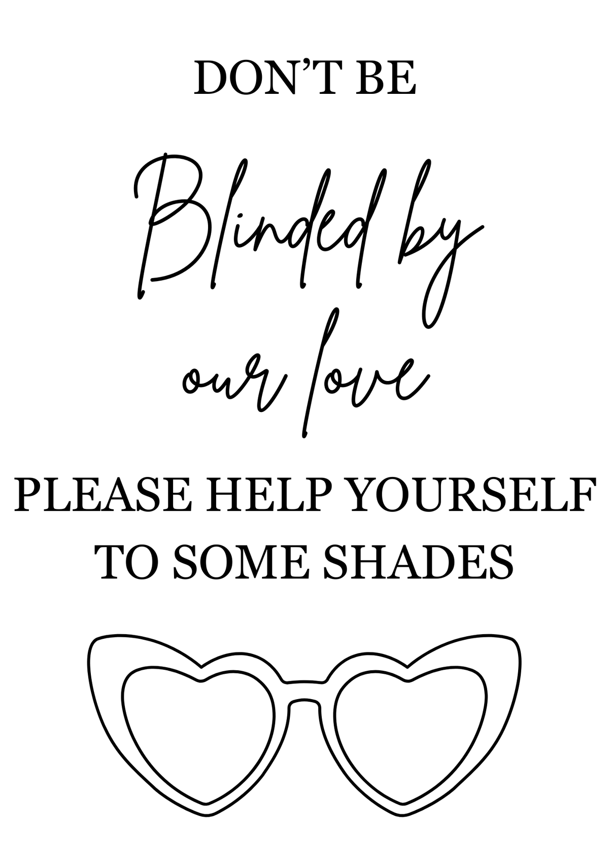 Personalised Don't Be Blinded By Our Love Card For Weddings