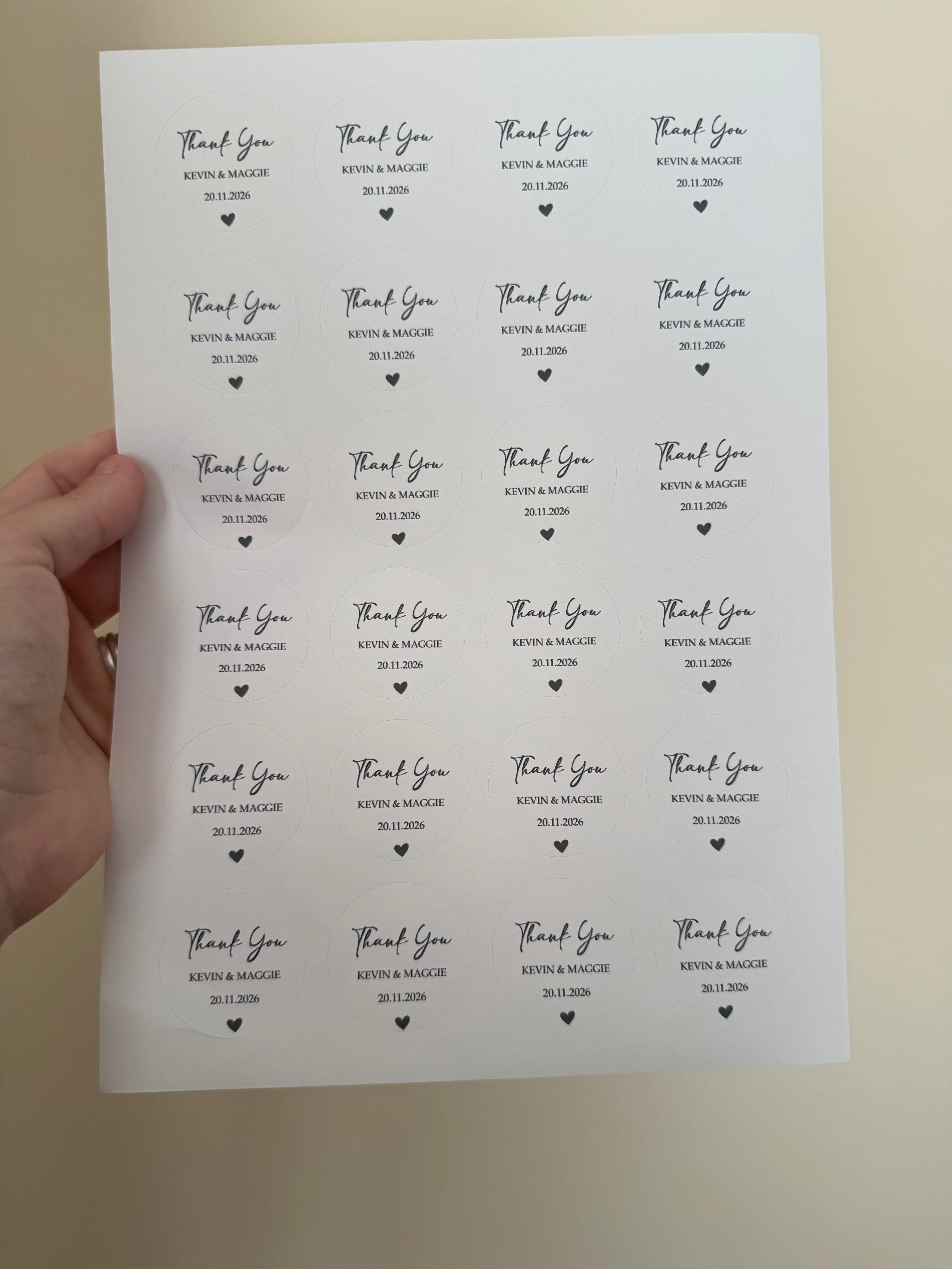 Personalised Stickers Thank You