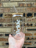 Bride Libby Glass Cup with Lid & Straw