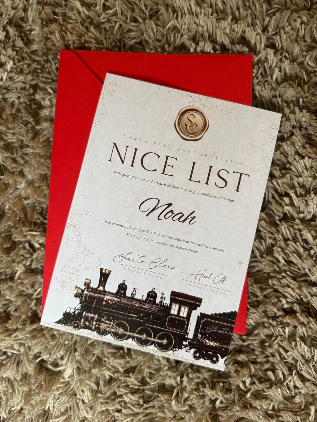 Personalised Christmas Nice List Letters Boys