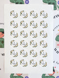 Personalised White Rose Design Stickers Gloss Finish