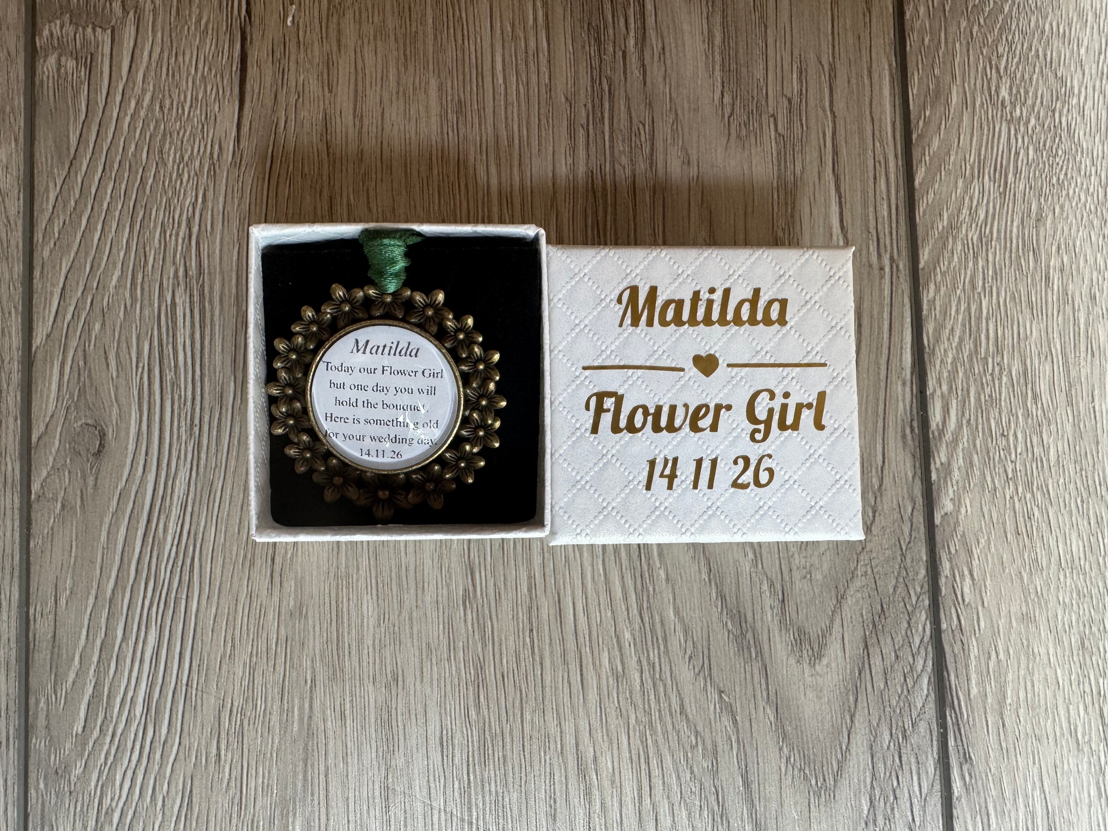 Bridesmaid Flower Girl Maid of Honor Honour Personalised Keepsake Charm Chief Bridesmaid Wedding Thank You Gift Something Old Bouquet Charm