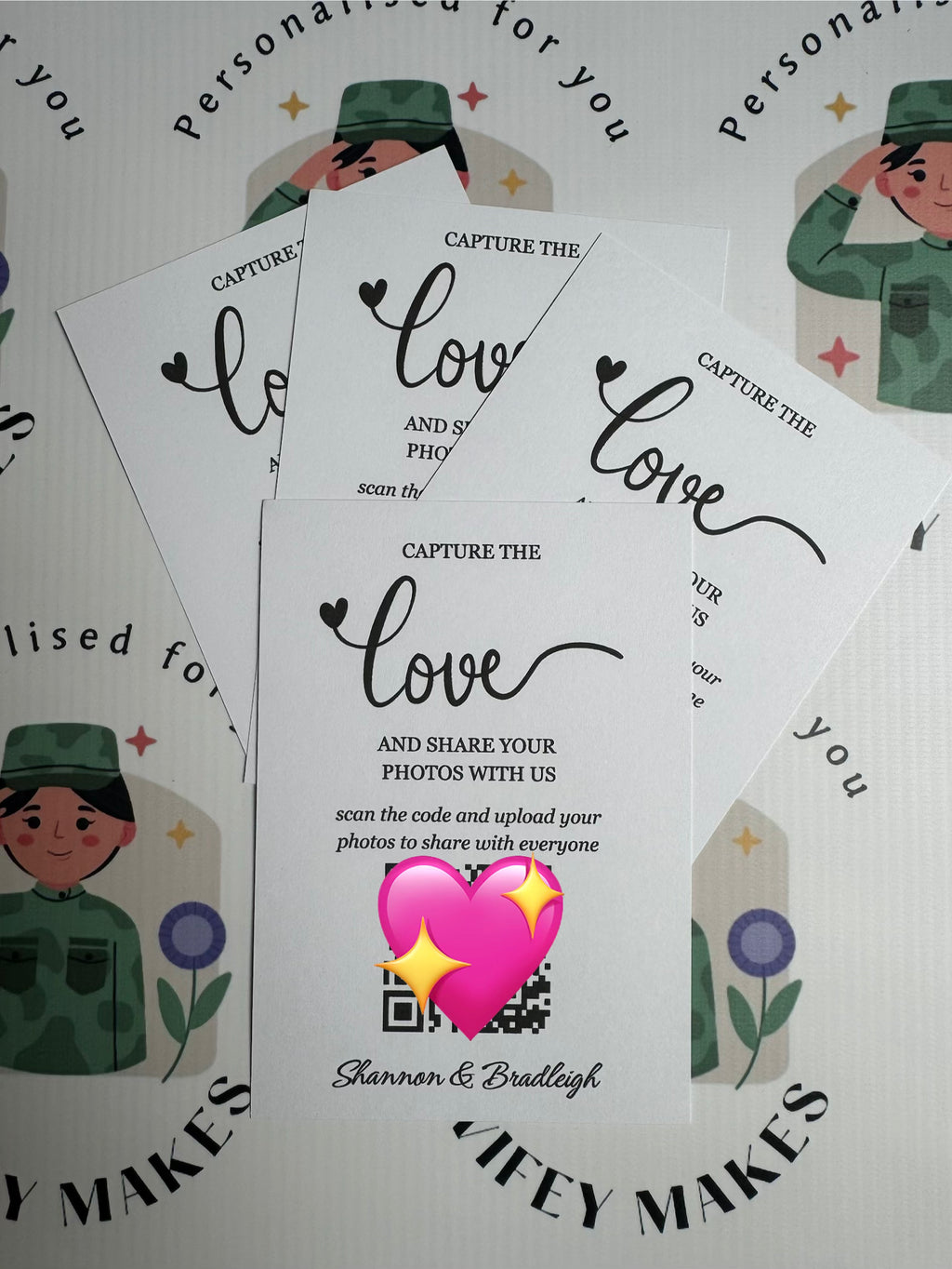 Personalised QR Code Card For Weddings