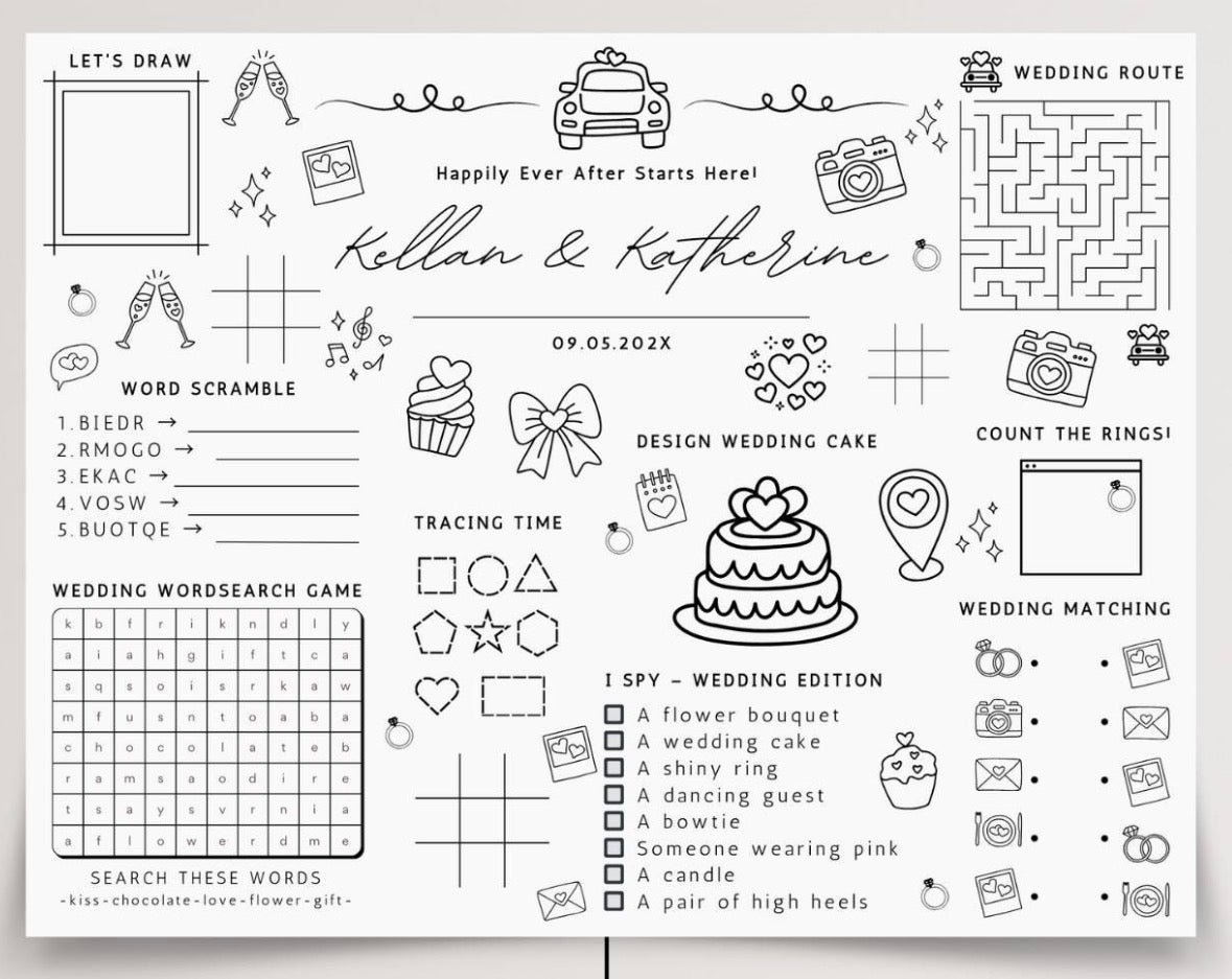 A3 Wedding Colouring Mat