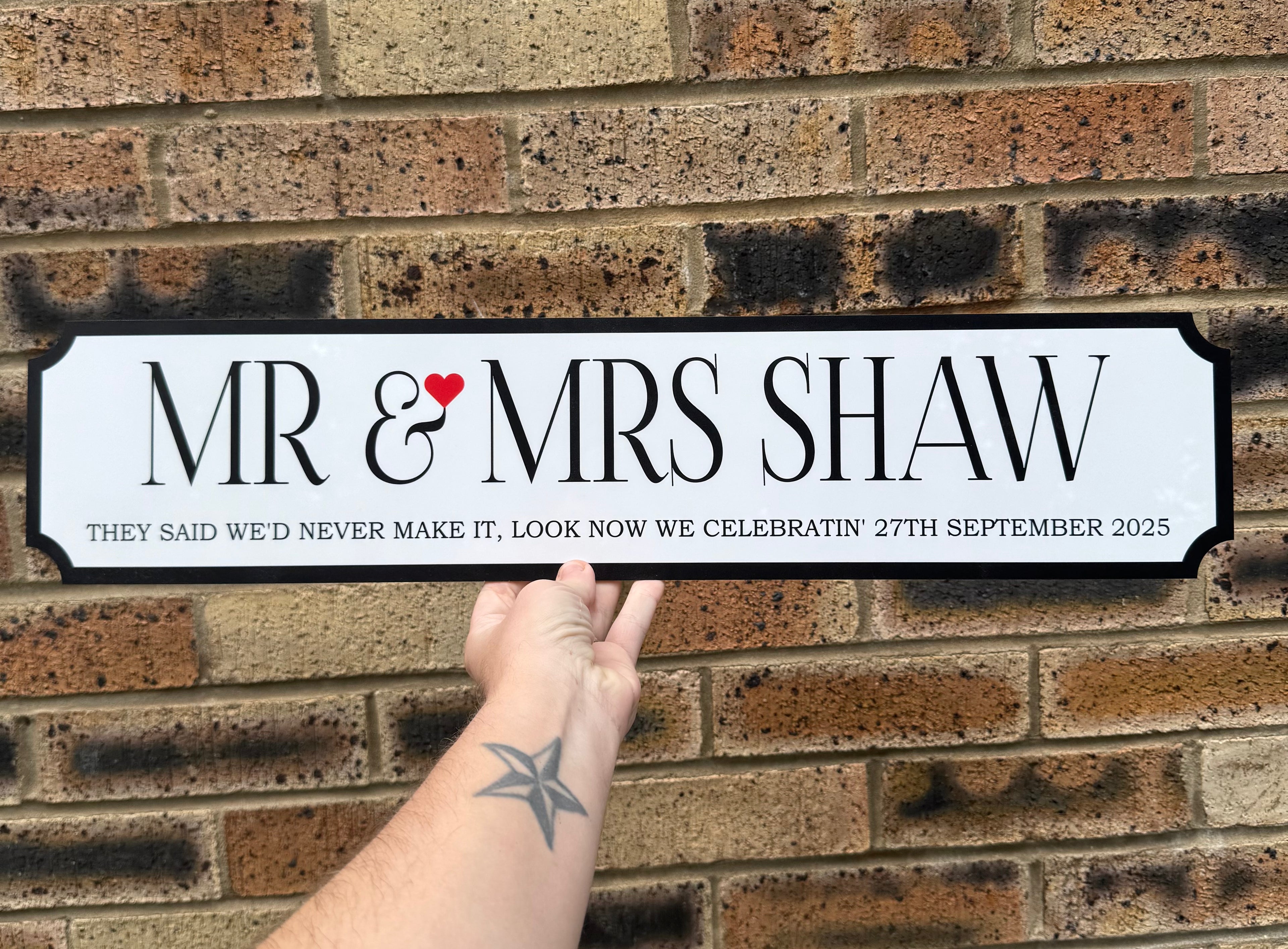 Mr & Mrs Mr & Mr Mrs & Mrs Personalised Sign