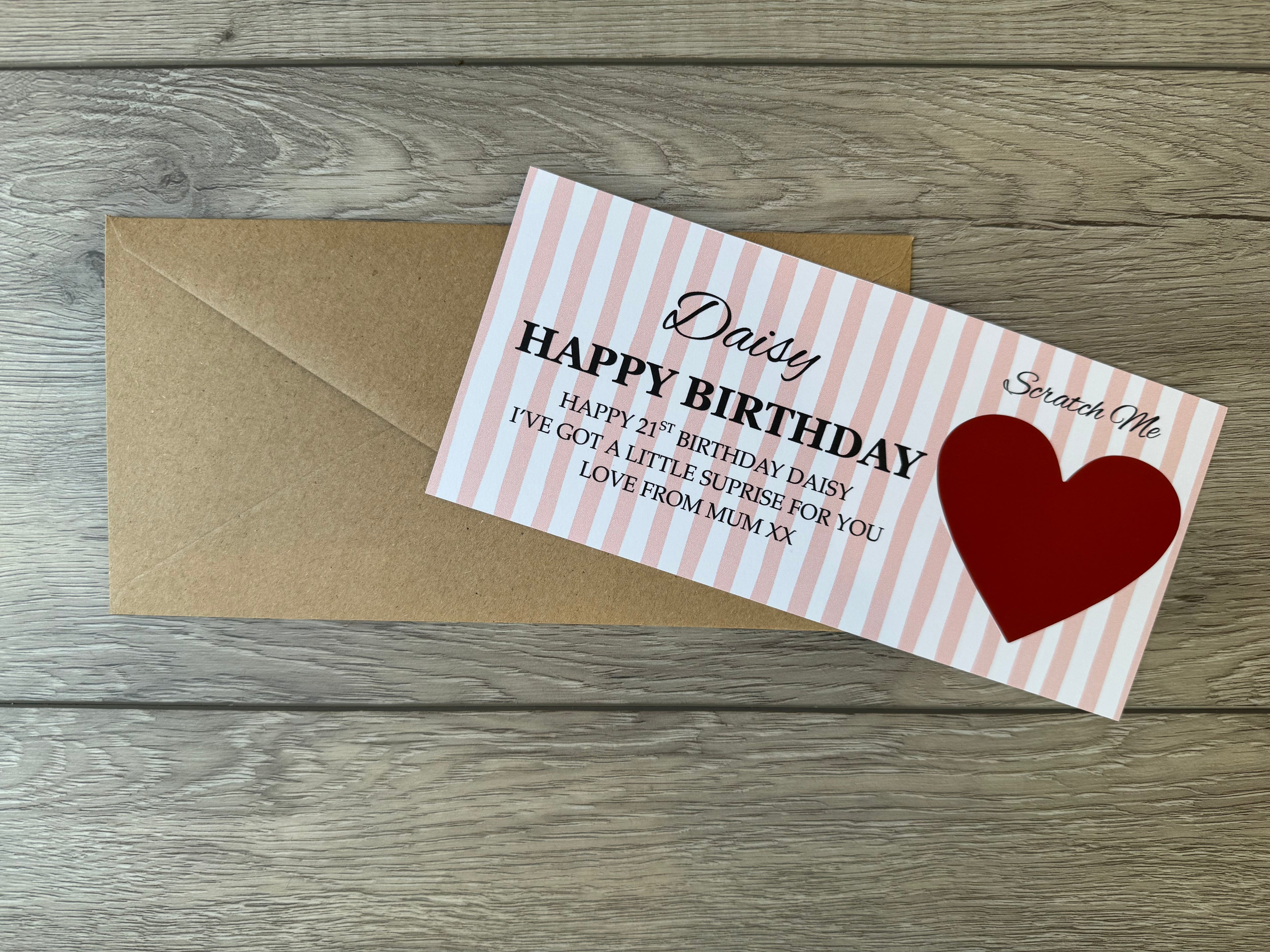 Personalised Scratch To Reveal Card