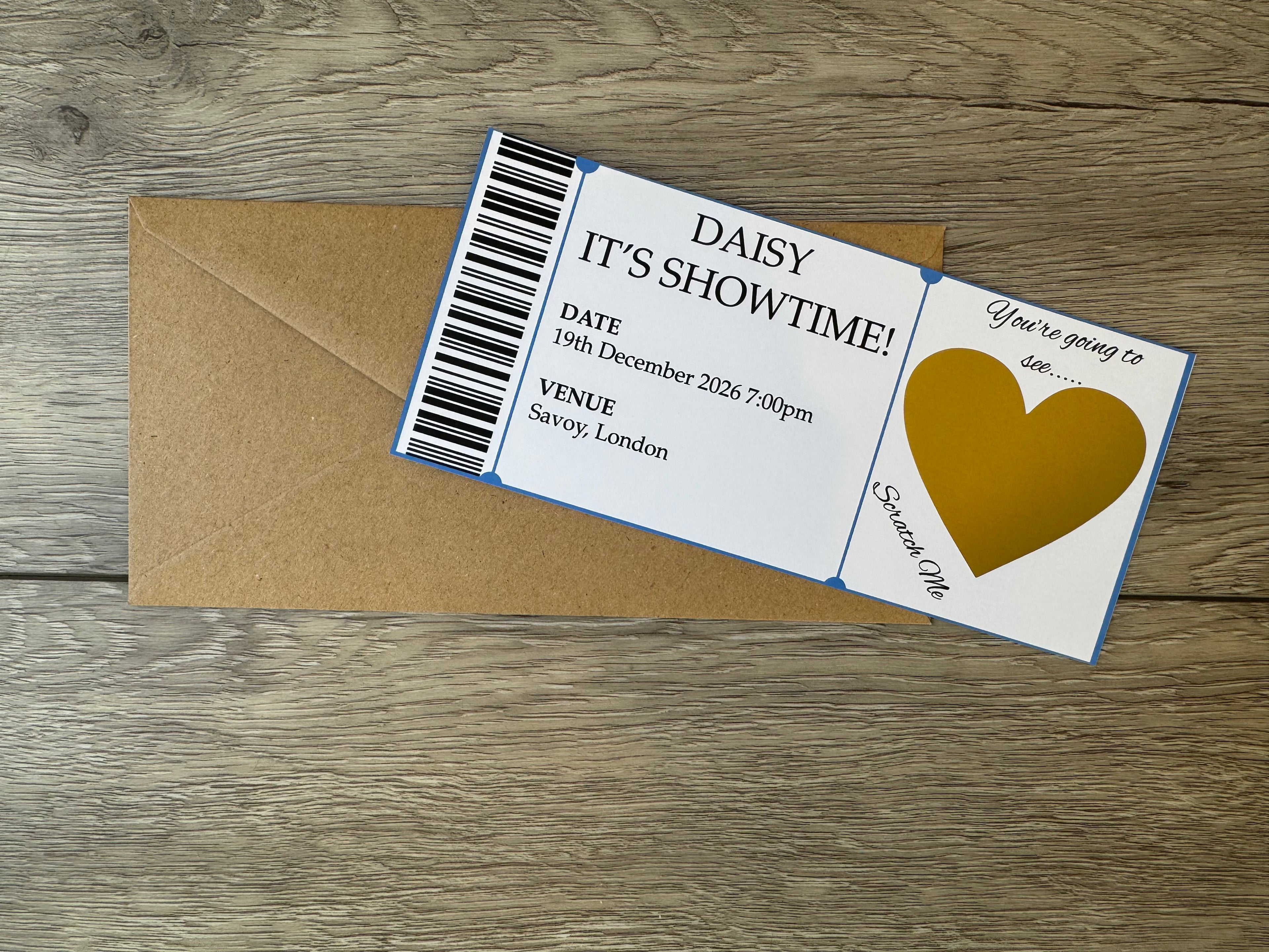 Personalised Scratch To Reveal Theatre Show
