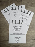 Personalised Pegging Game Card For Weddings Various Designs