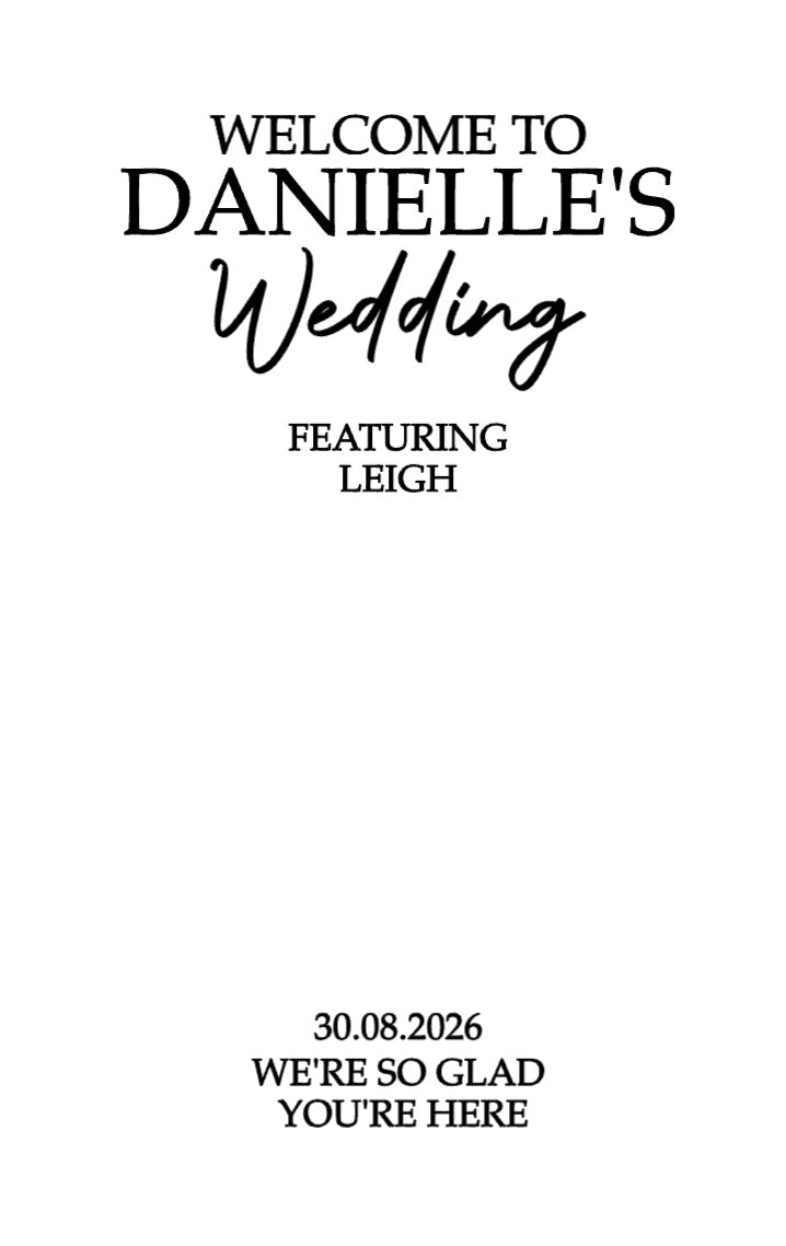 Welcome to Names Wedding Featuring Vinyl Decal Wedding Mirror