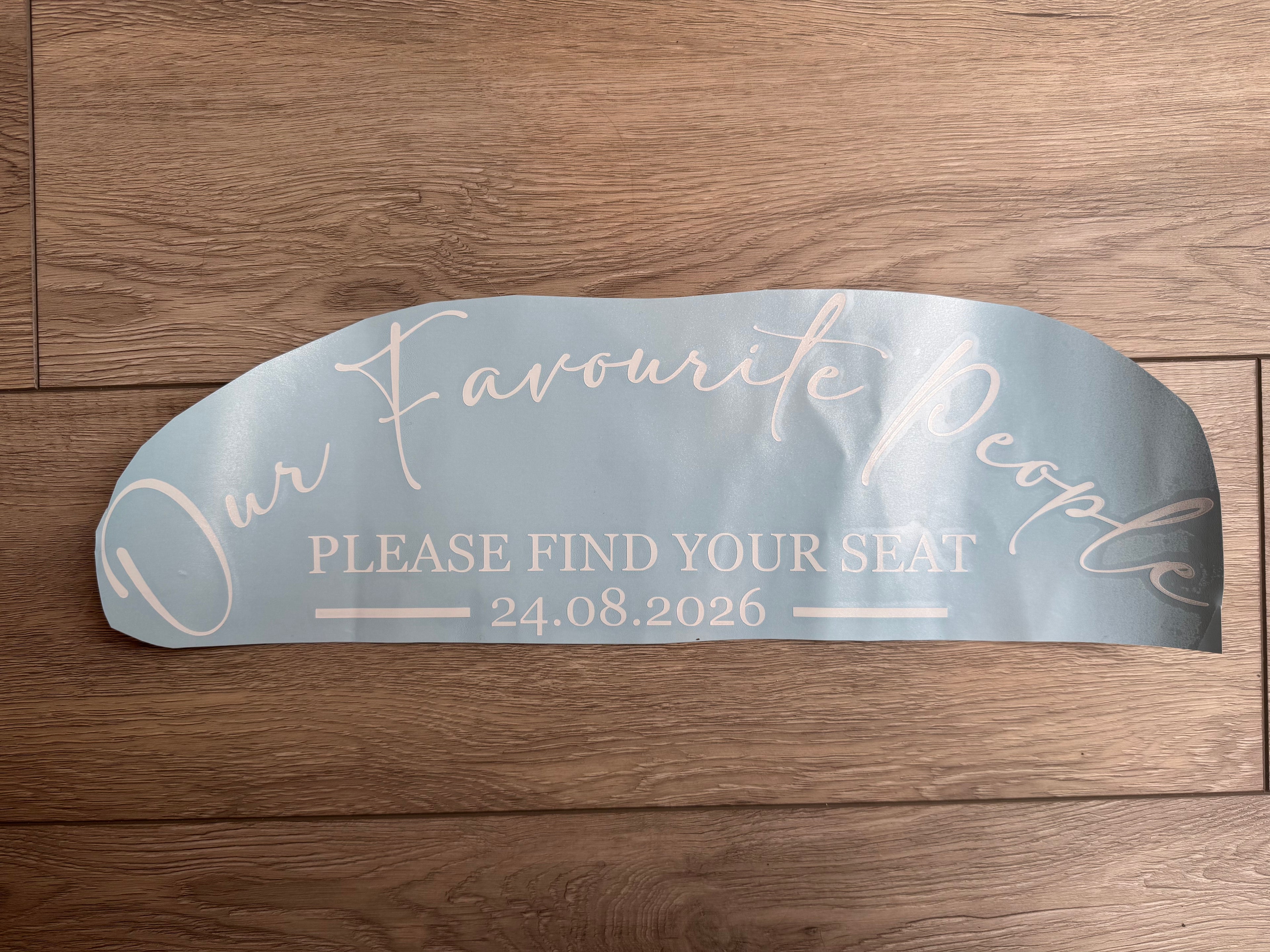 Seating Plan Topper Vinyl Our Favourite People Curved