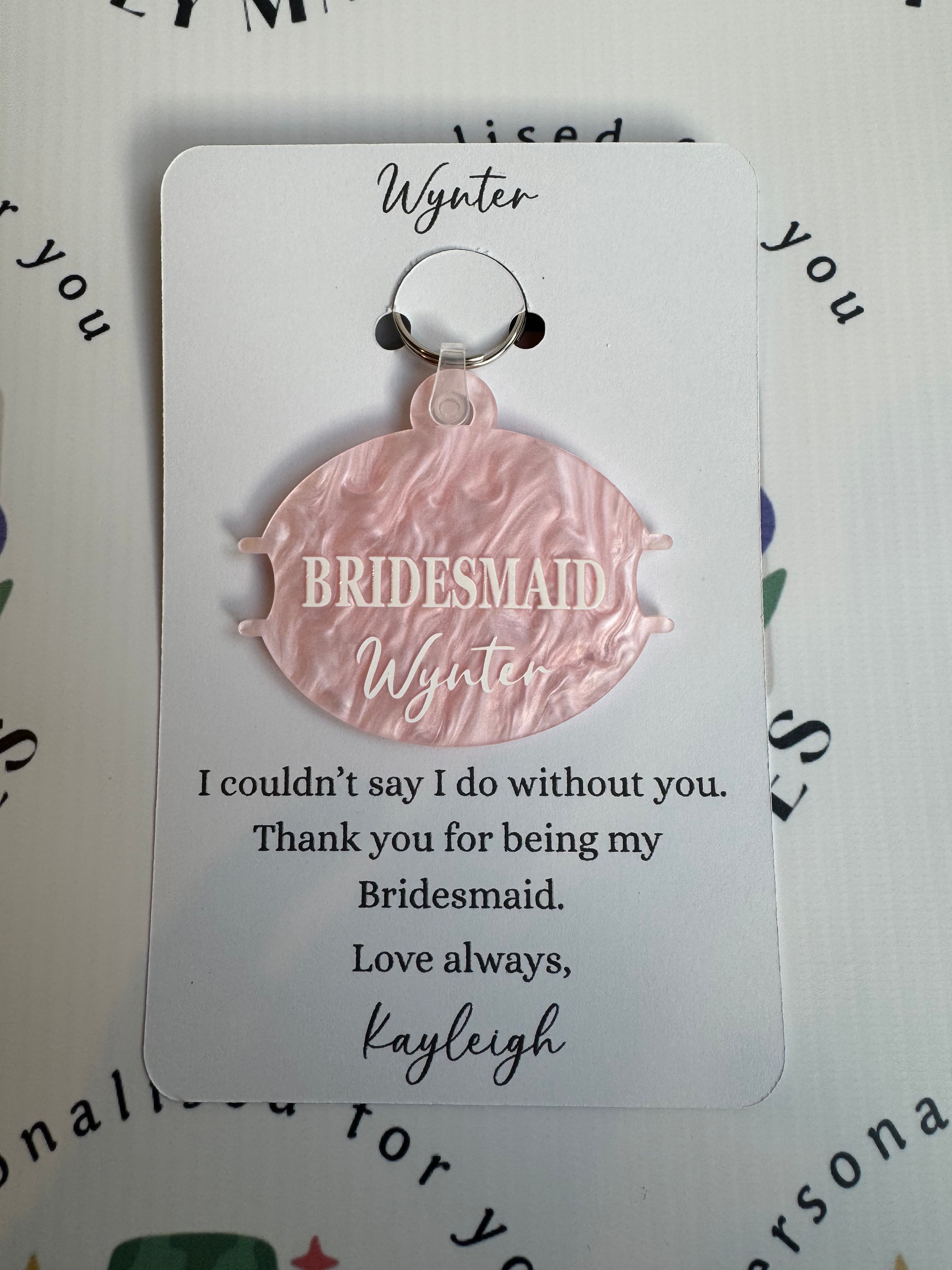 Personalised Hair Bobble Buddy – Pink Swirl Acrylic