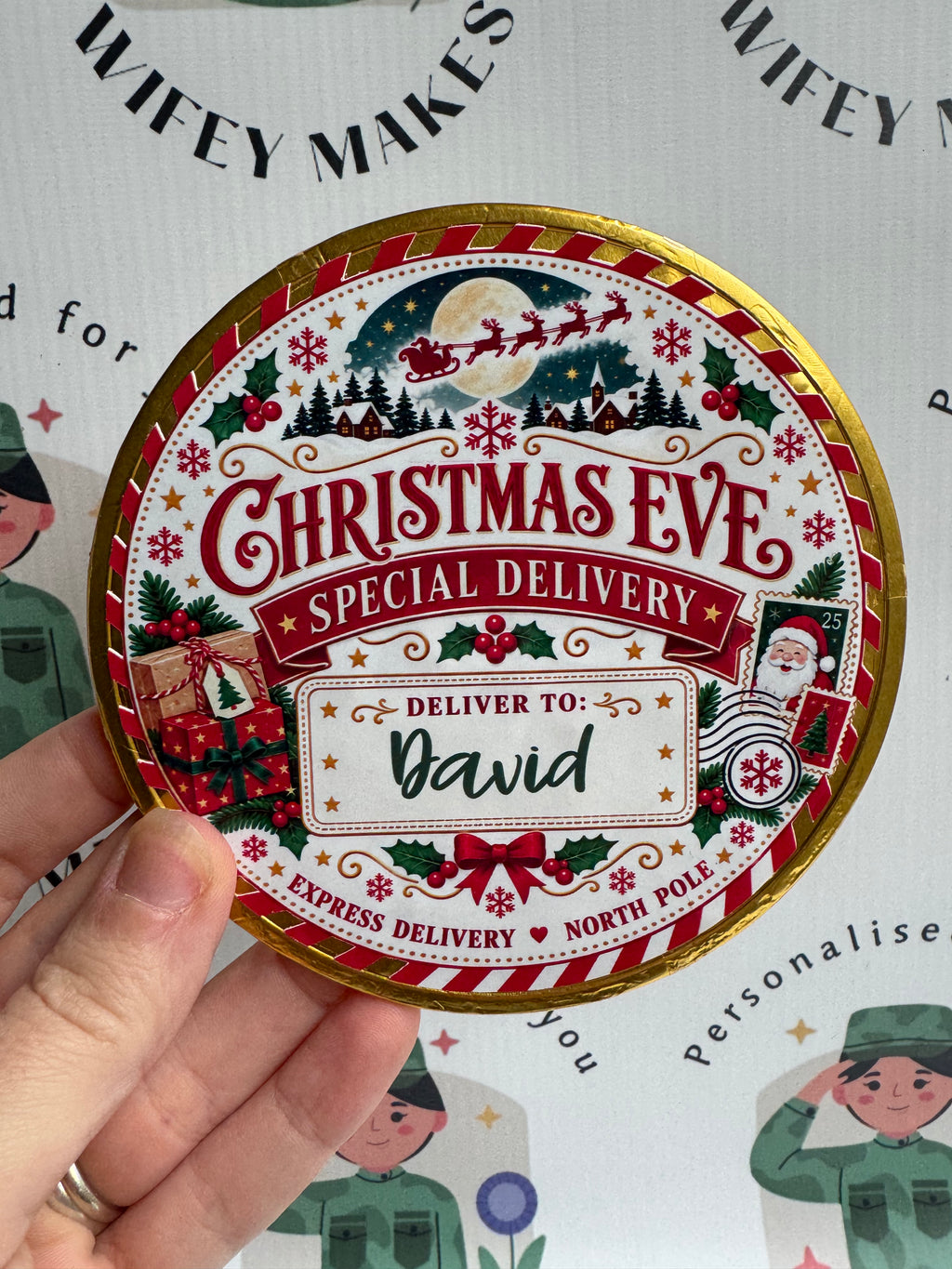 Personalised Large Christmas  Chocolate Coin