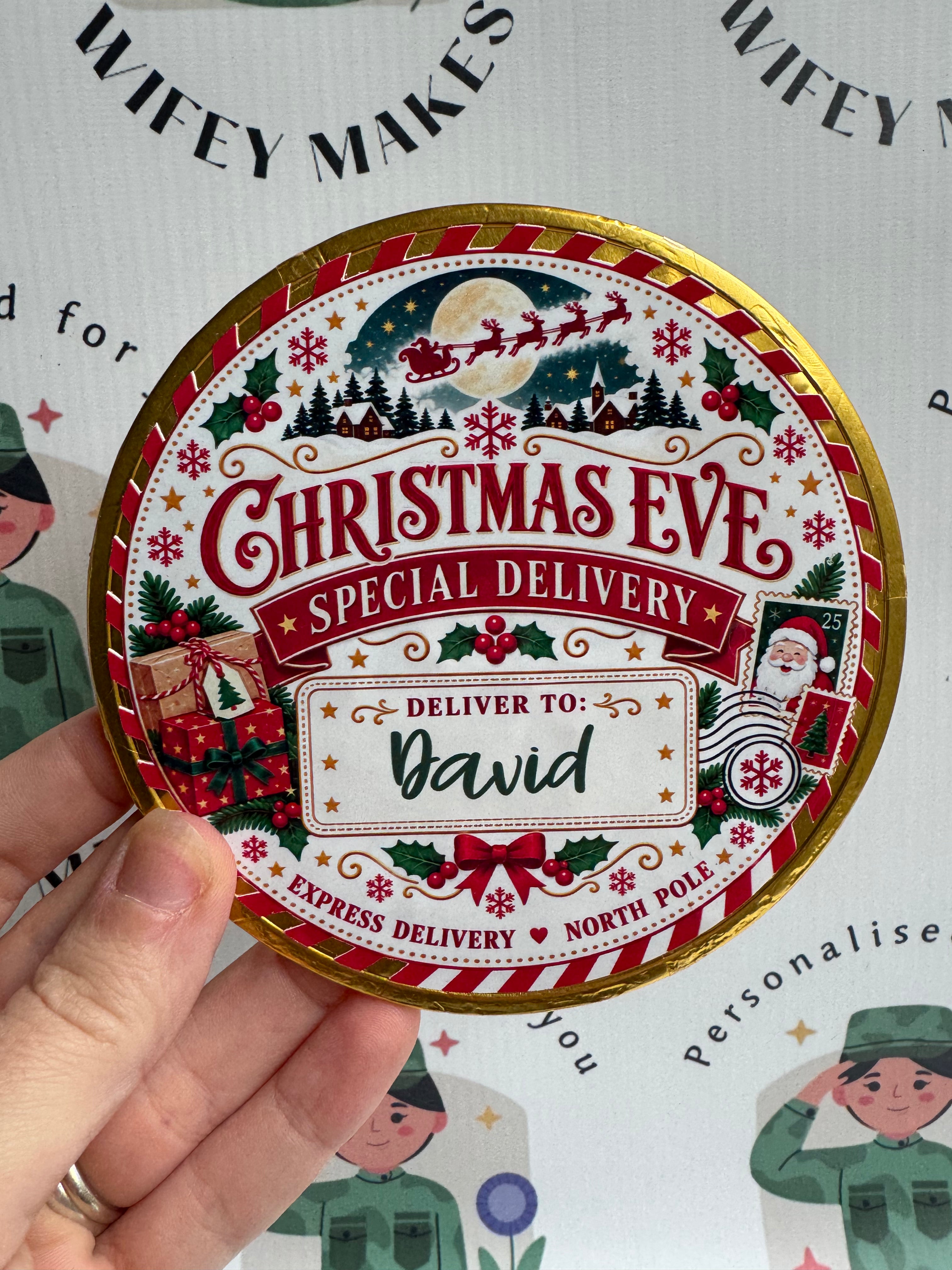 Personalised Large Christmas  Chocolate Coin