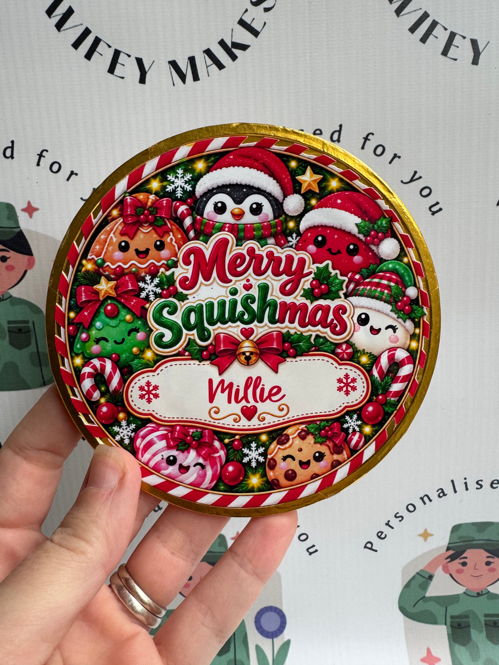 Personalised Large Christmas  Chocolate Coin