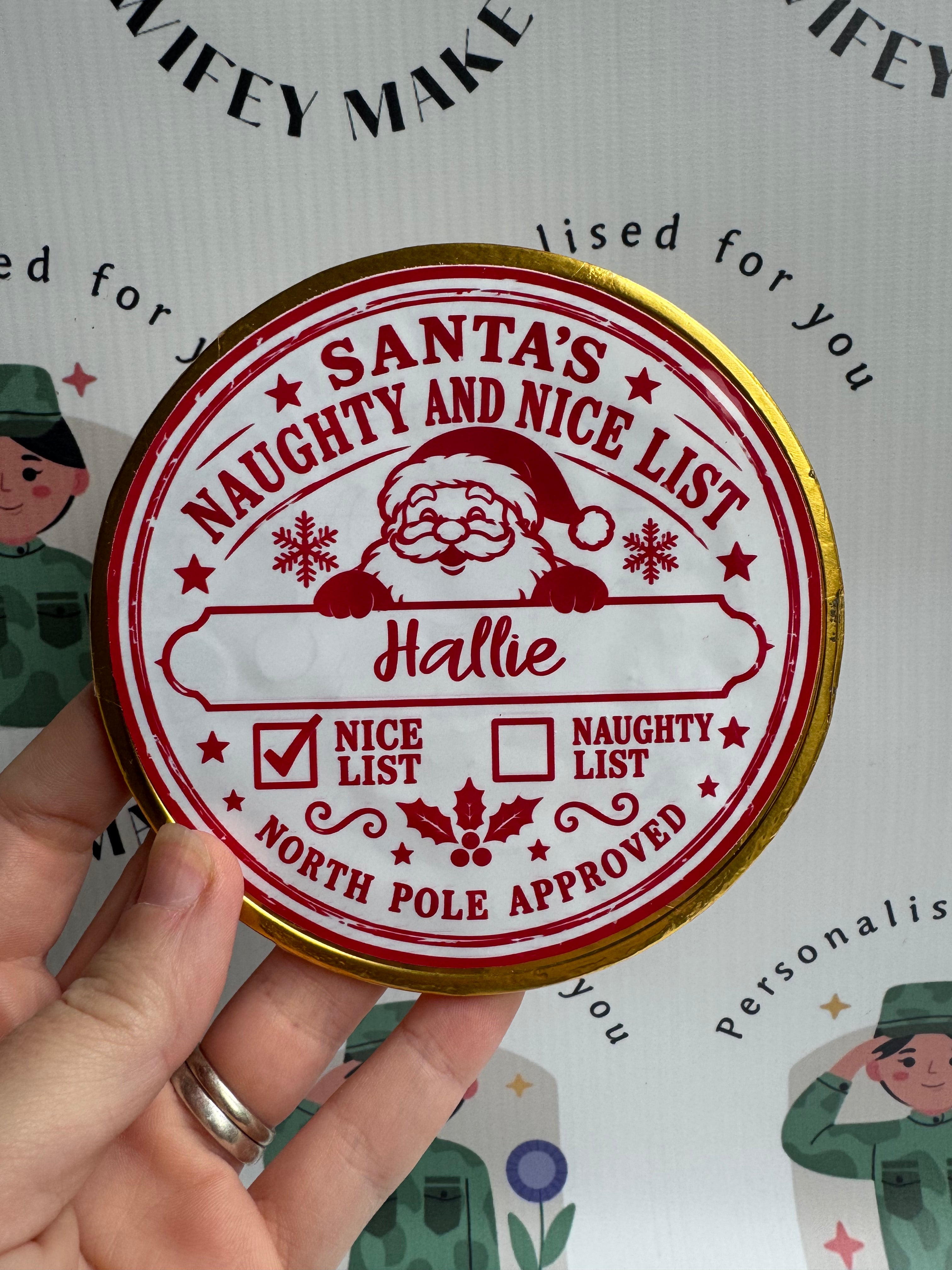 Personalised Large Christmas  Chocolate Coin