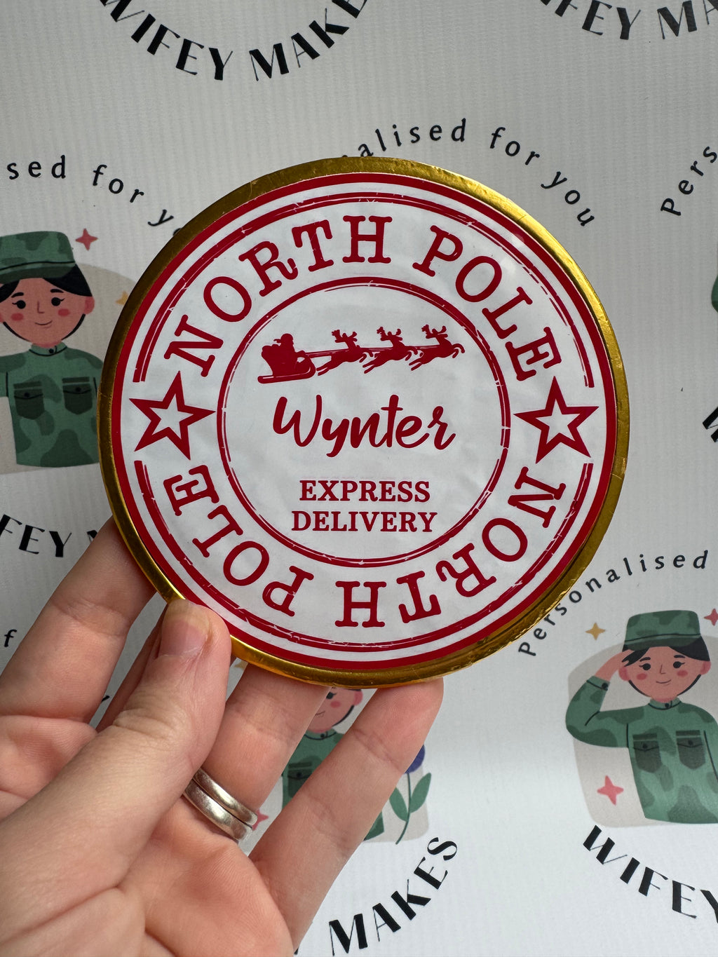 Personalised Large Christmas  Chocolate Coin