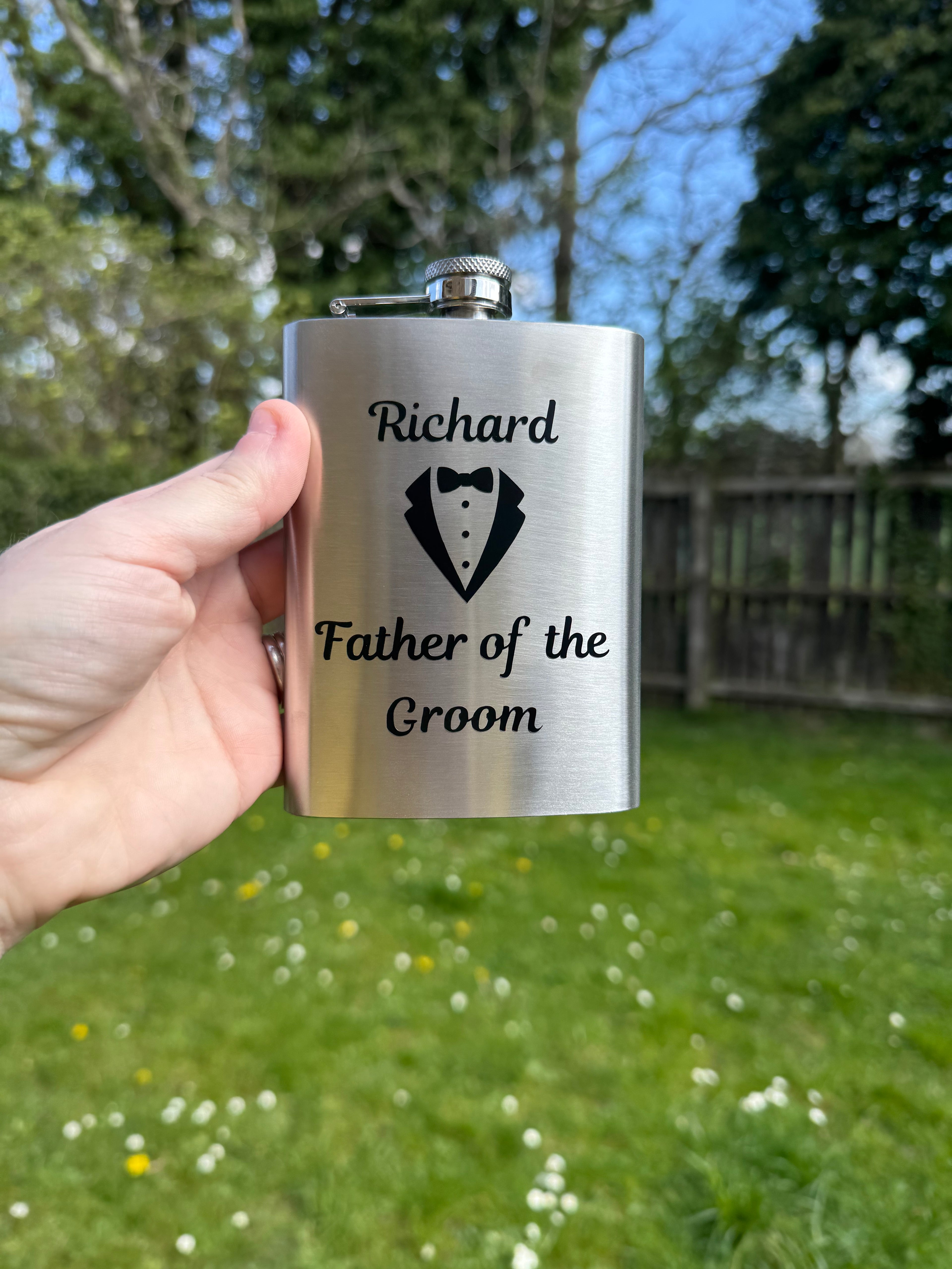 3 x Stainless Steel Hip flasks