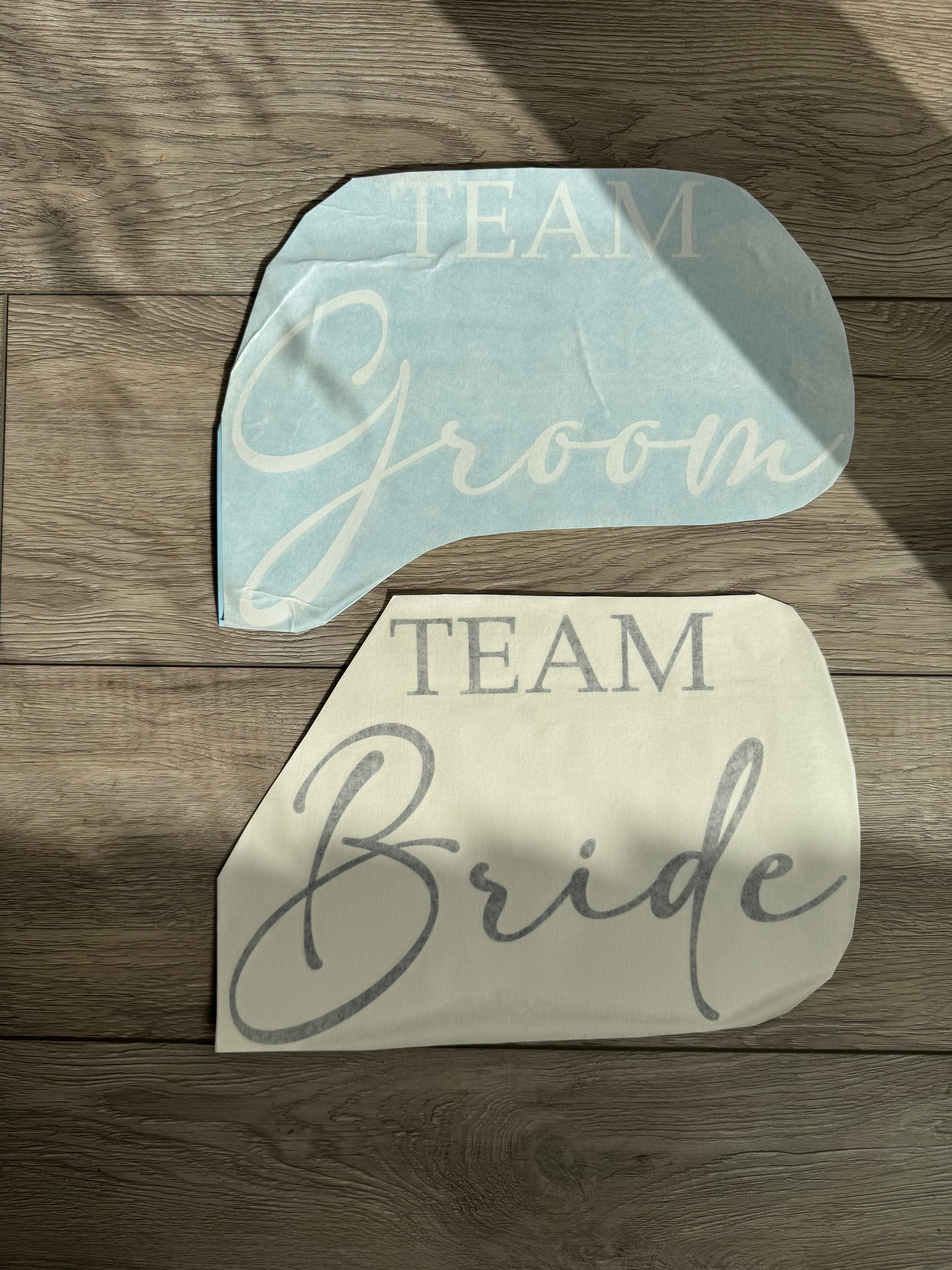 Team Bride Team Groom Cornhole Vinyl
