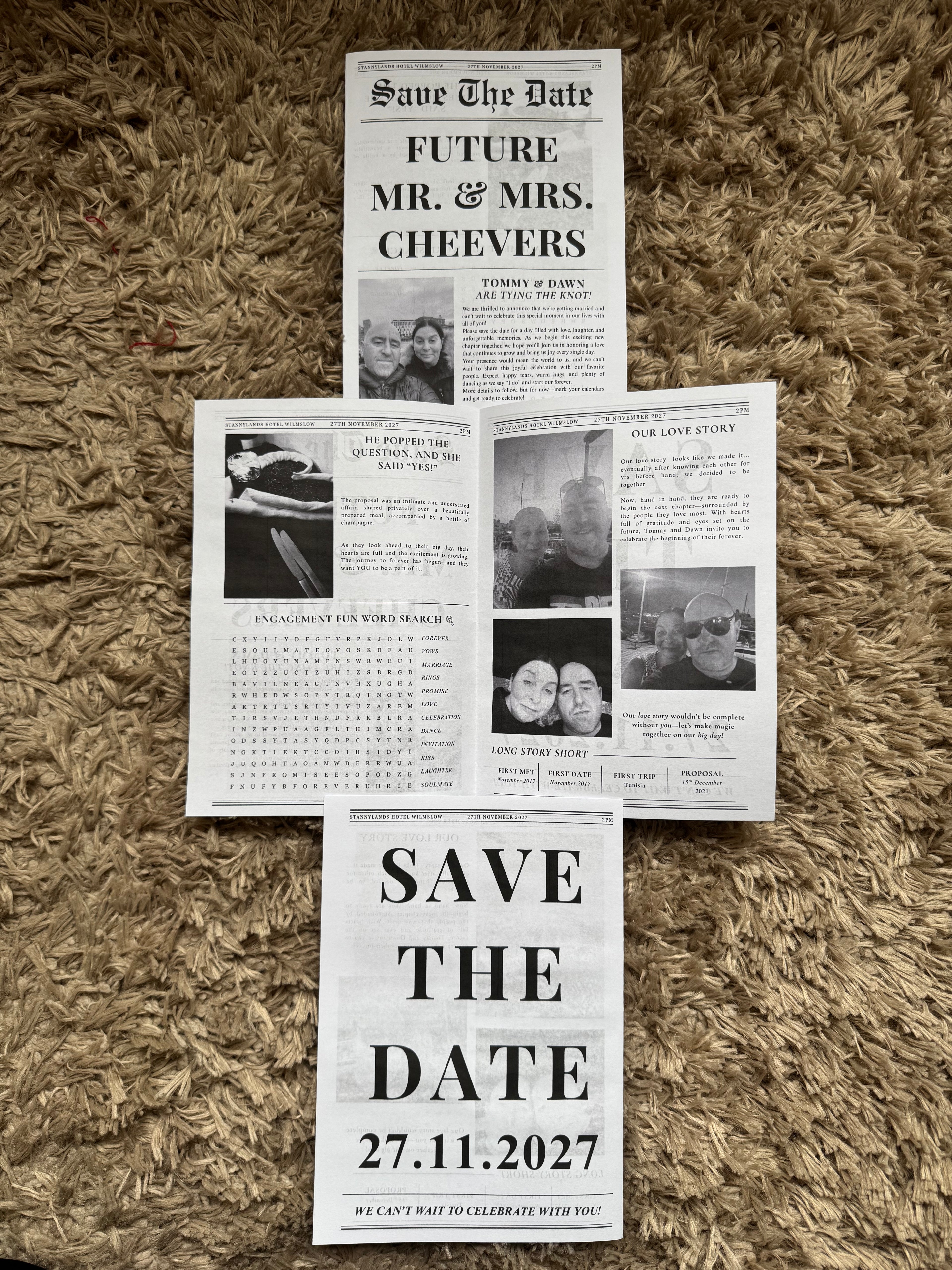Personalised Save The Date Newspaper