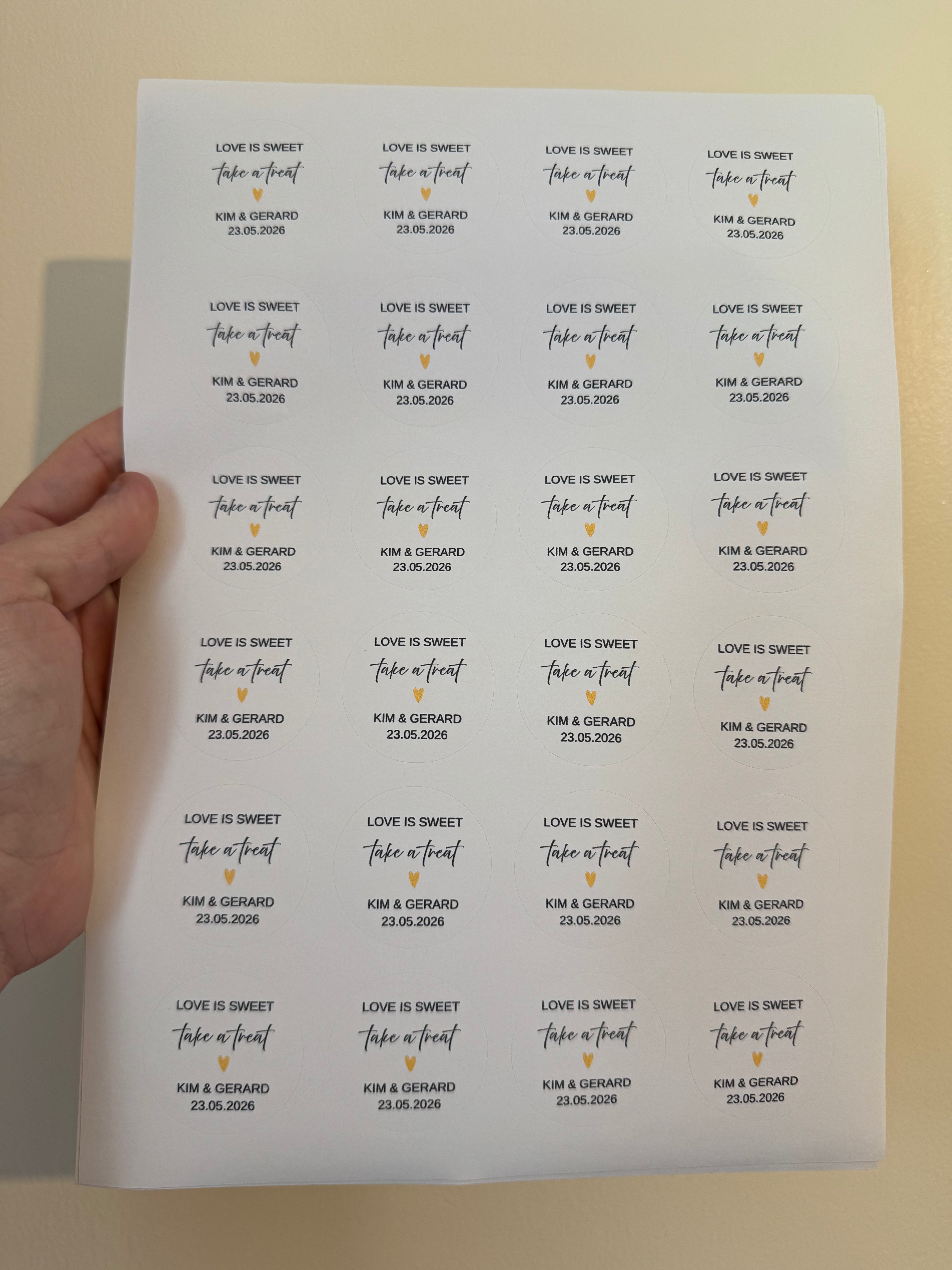 Personalised Stickers Love Is Sweet