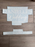 Welcome to Names Wedding Featuring Vinyl Decal Wedding Mirror