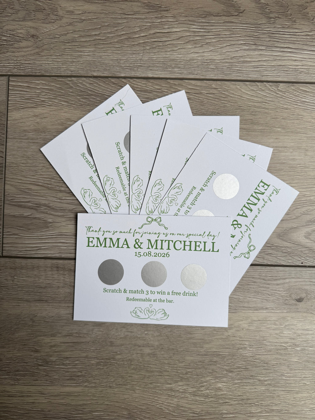Personalised Scratch Off Cards Drink Prize