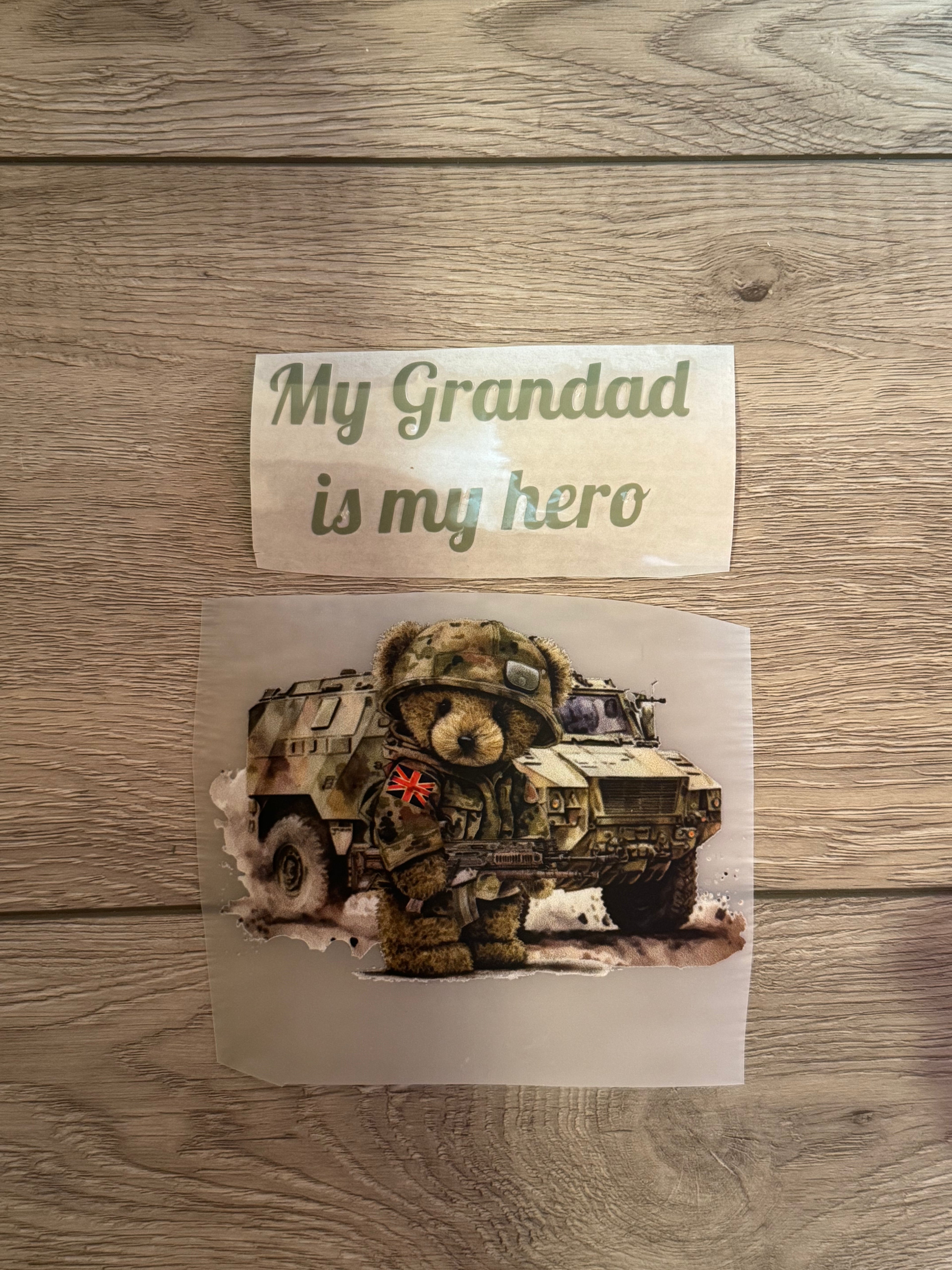 Personalised Army Teddy T Shirt Iron On