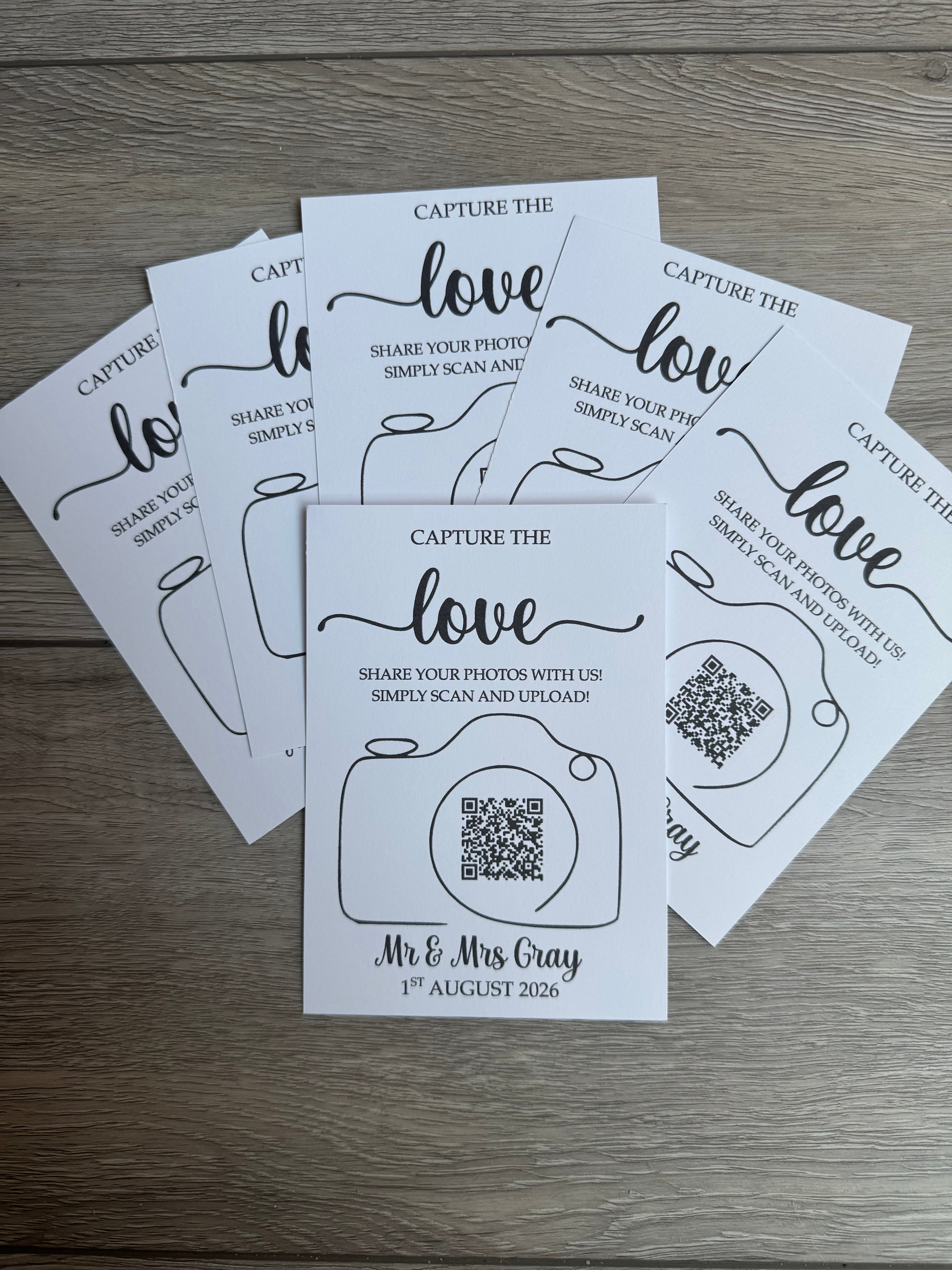 Personalised QR Code Card For Weddings