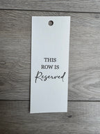 Seat or Row Reserved Tags