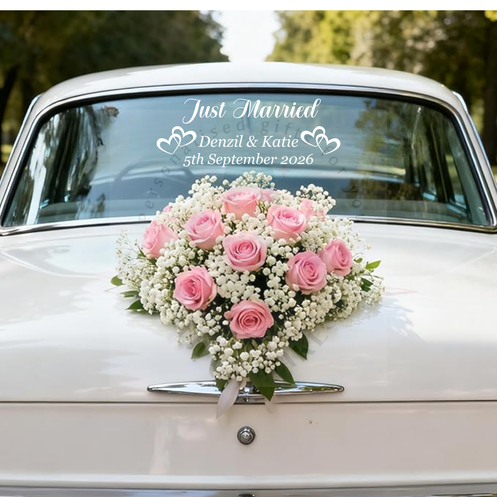 Personalised Wedding Car Just Married Sticker Decal