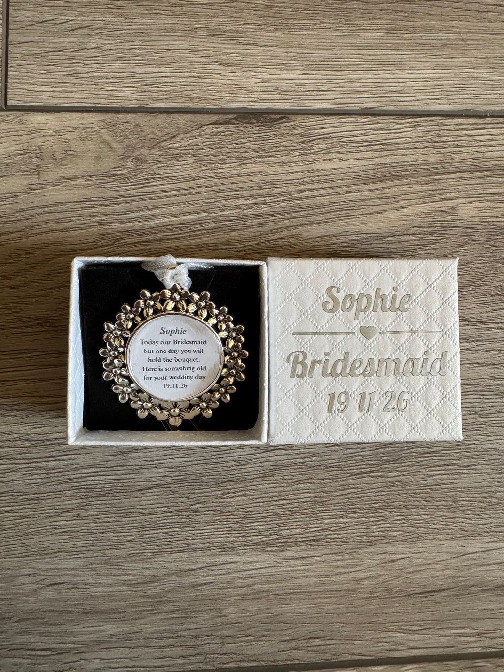 Bridesmaid Flower Girl Maid of Honor Honour Personalised Keepsake Charm Chief Bridesmaid Wedding Thank You Gift Something Old Bouquet Charm
