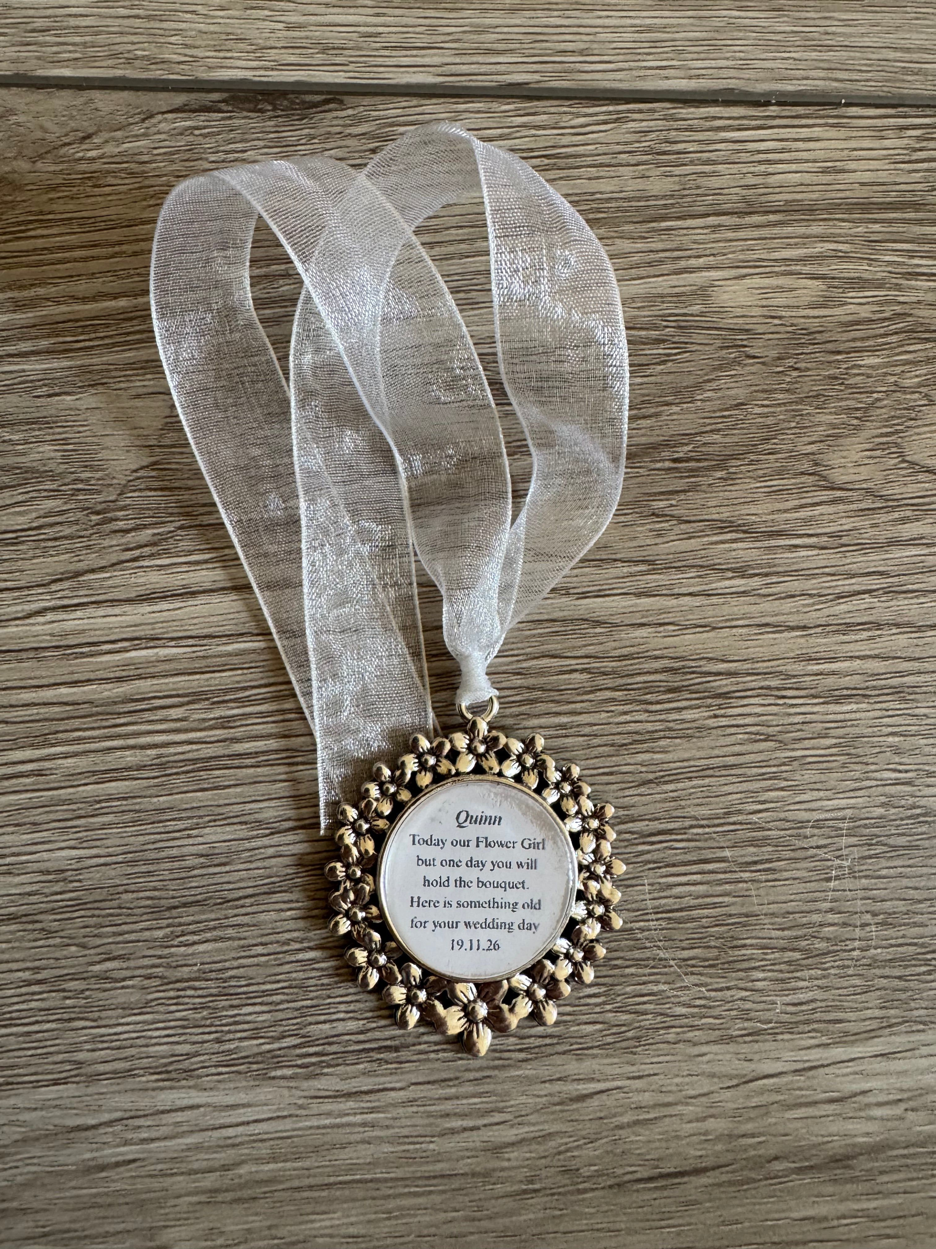 Bridesmaid Flower Girl Maid of Honor Honour Personalised Keepsake Charm Chief Bridesmaid Wedding Thank You Gift Something Old Bouquet Charm
