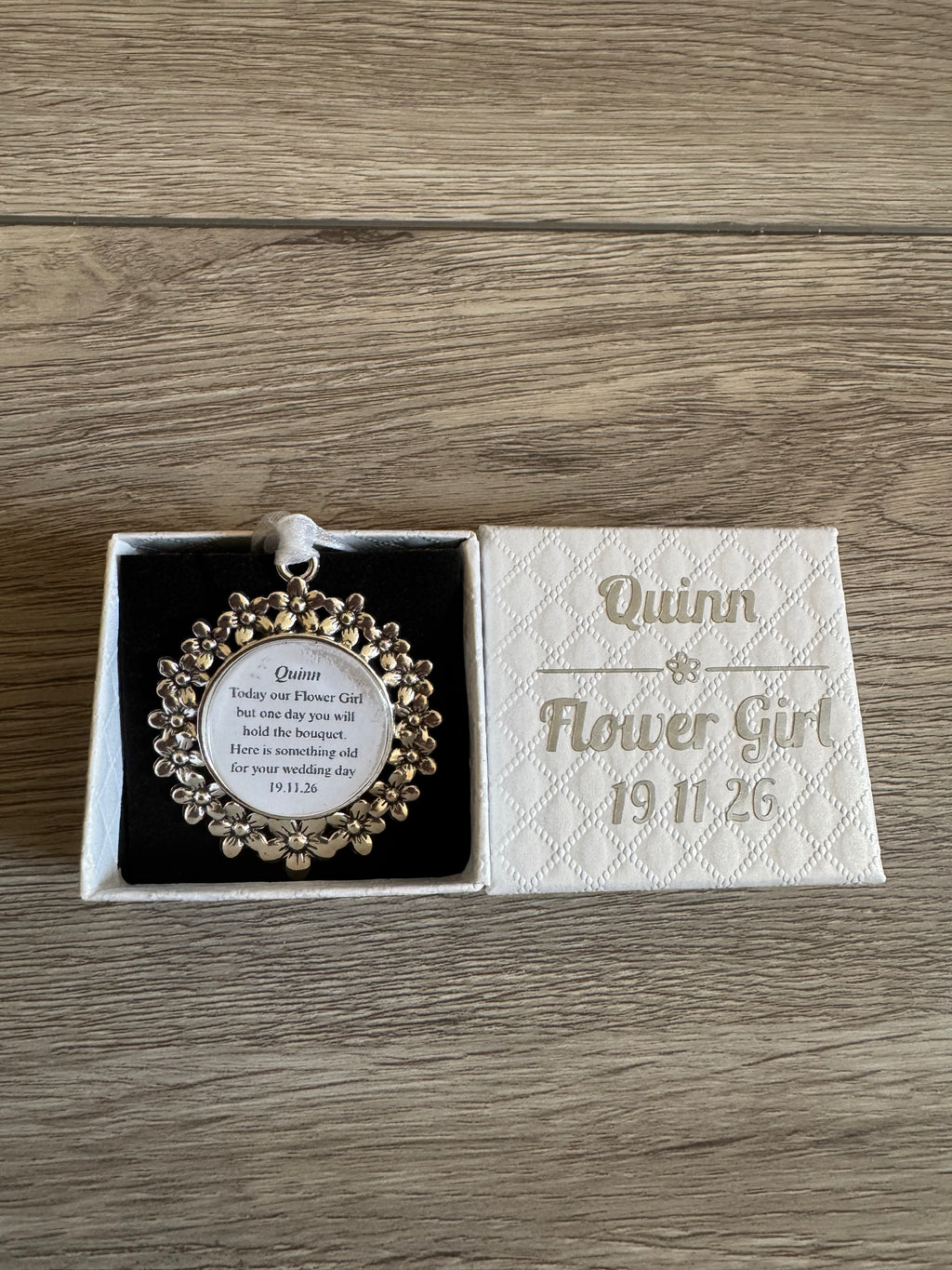 Bridesmaid Flower Girl Maid of Honor Honour Personalised Keepsake Charm Chief Bridesmaid Wedding Thank You Gift Something Old Bouquet Charm